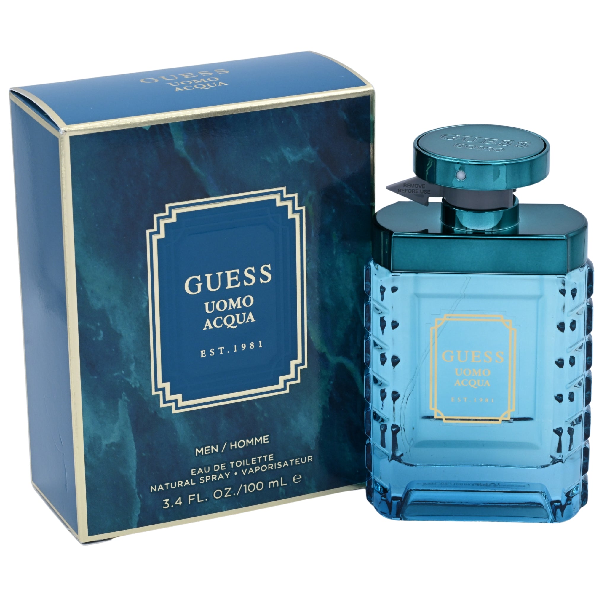 Guess Uomo Acqua Eau de Toilette Spray for Men 3.4 oz (New in Retail Box)