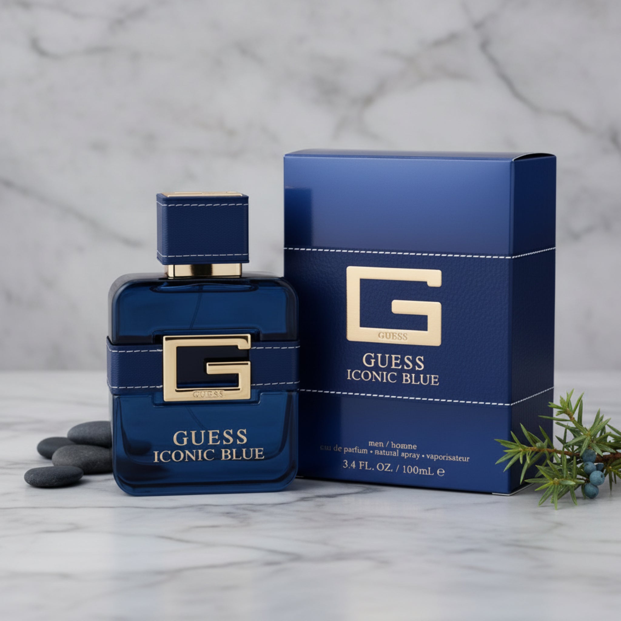 Guess Iconic Blue Eau de Parfum Spray for Men 3.4 oz (100 ml) by Guess