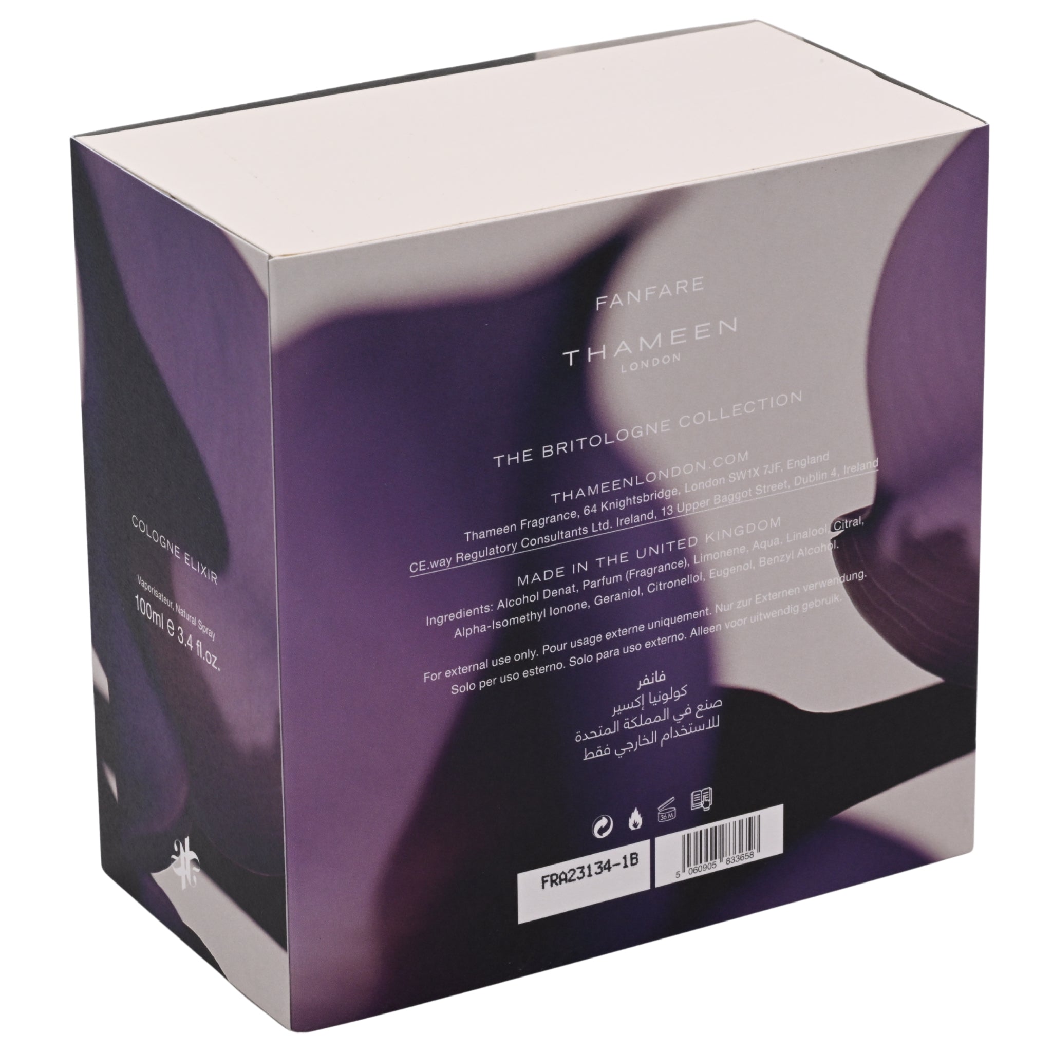 Thameen London Fanfare Eau de Cologne Spray Unisex 3.4 oz (100 ml) New Retail Box
