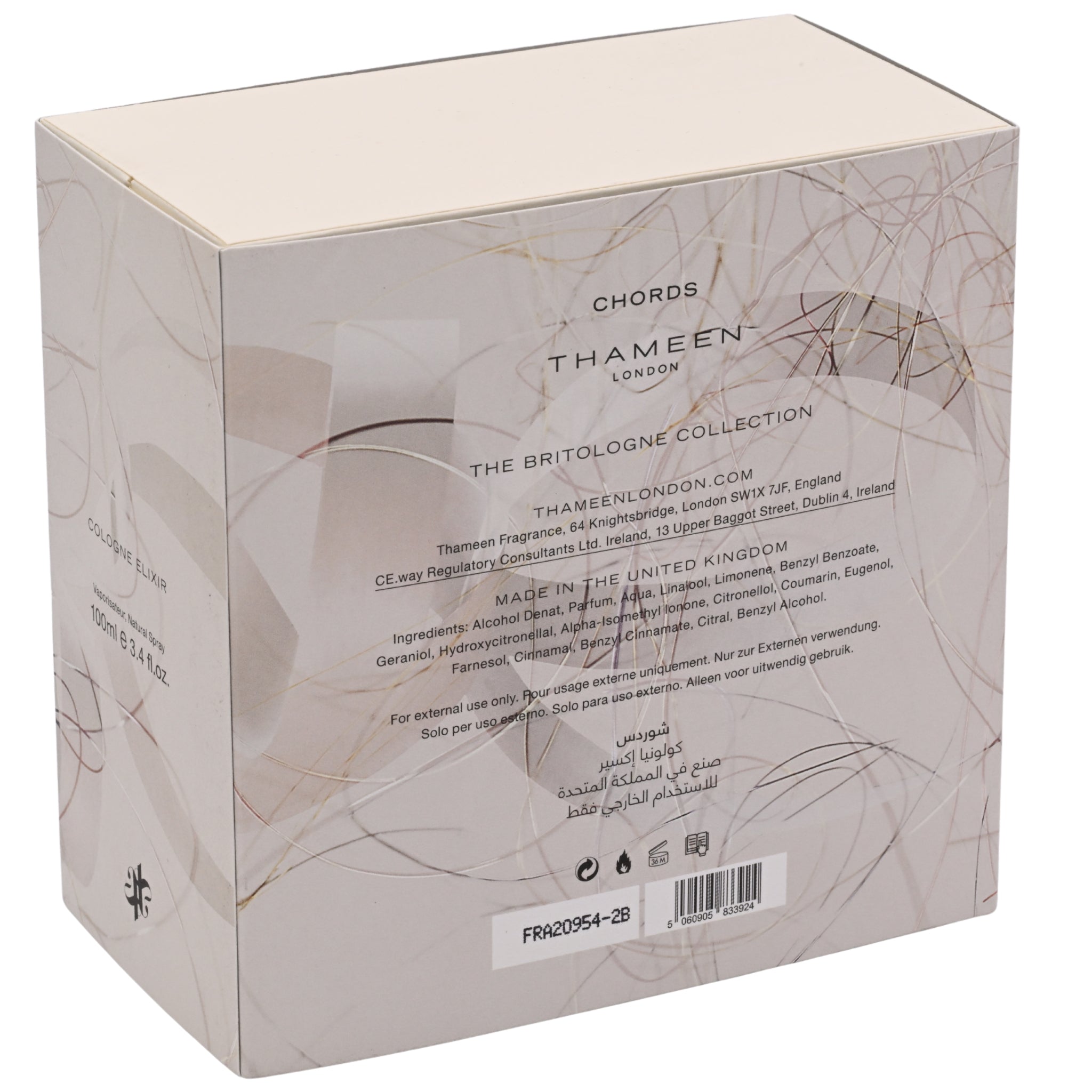 Thameen London Chords Eau de Parfum Spray Unisex 3.4 oz (100 ml) New Retail Box