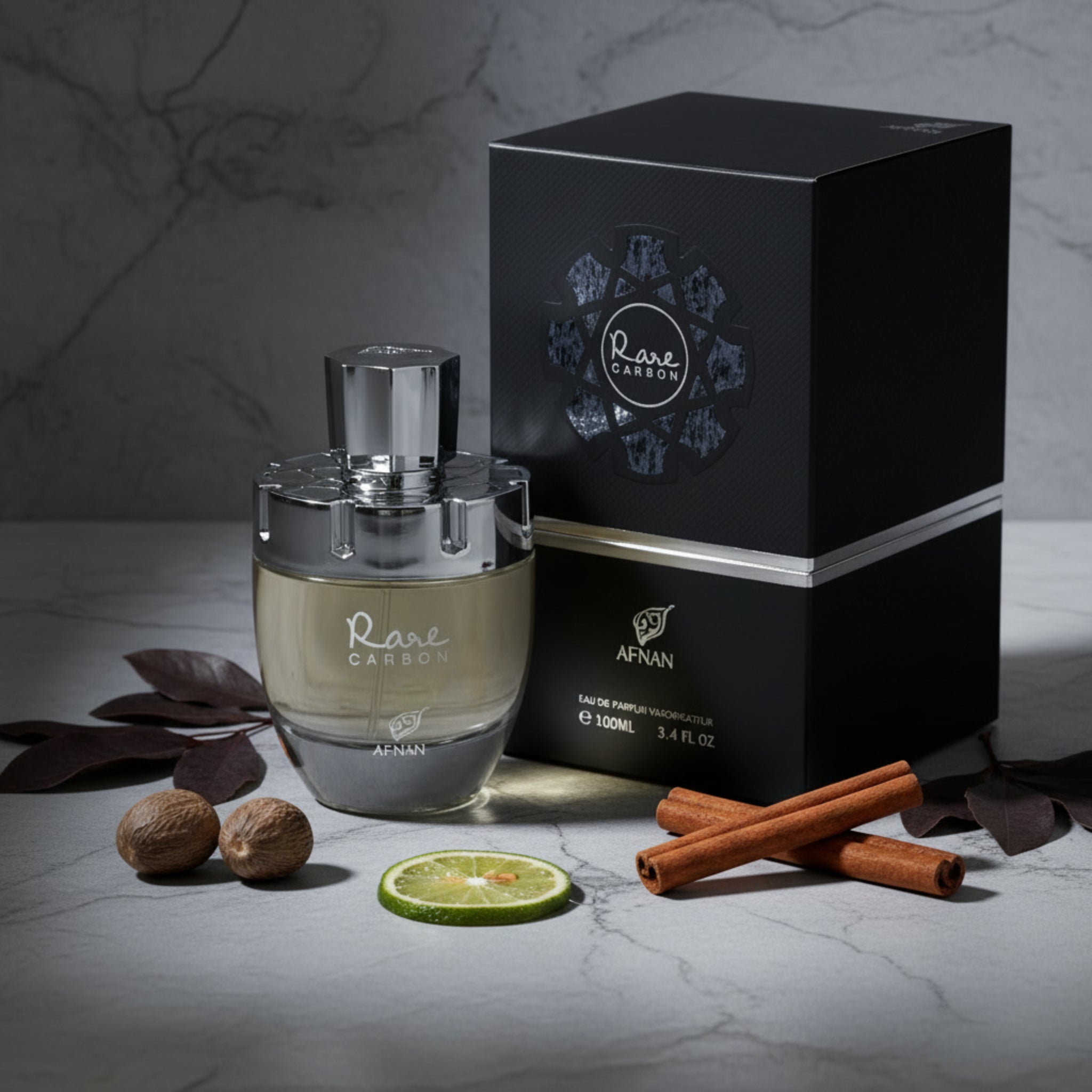 Afnan Rare Carbon Eau de Parfum Spray for Men 3.4 oz (100 ml) - Afnan Perfumes