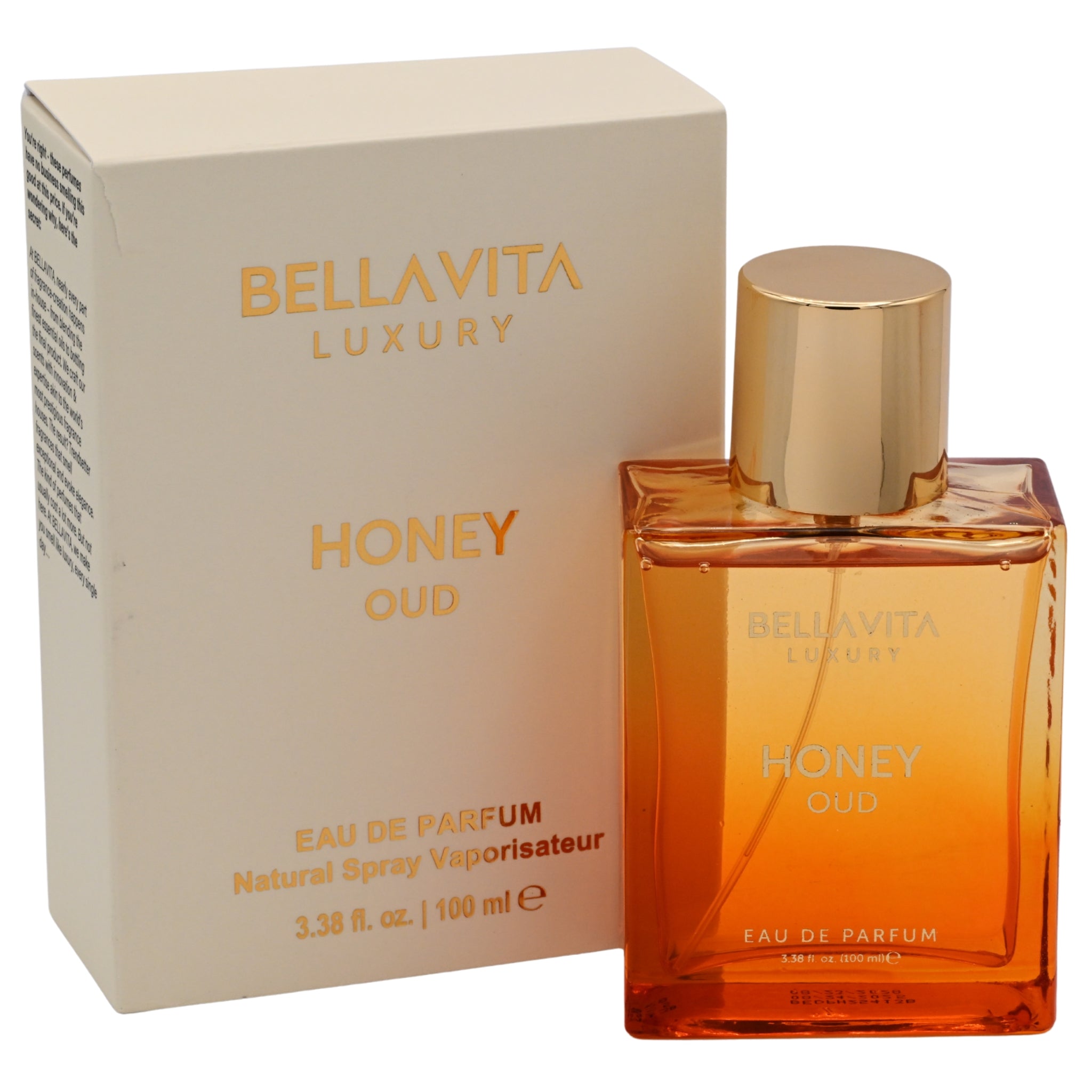 Bellavita Luxury Honey Oud EDP Spray Unisex 3.38 oz 100ml New Box