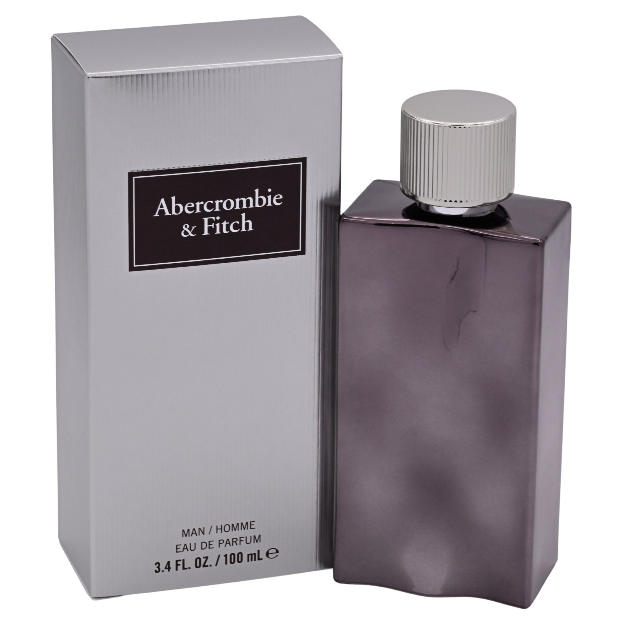 Abercrombie & Fitch perfume bottle and packaging on a white background