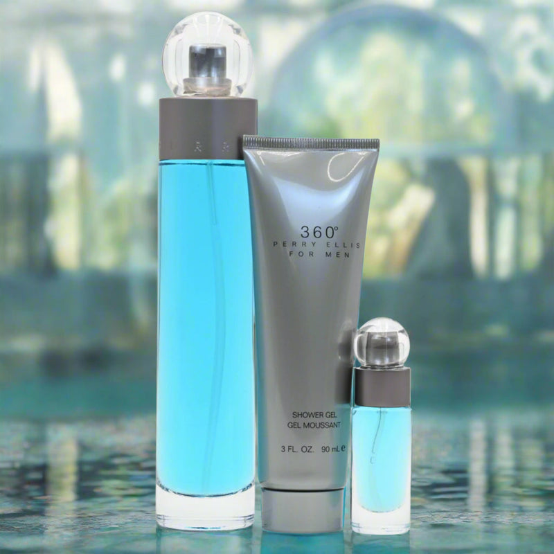 360 by Perry Ellis for men 3 pcs gift set New in Canister