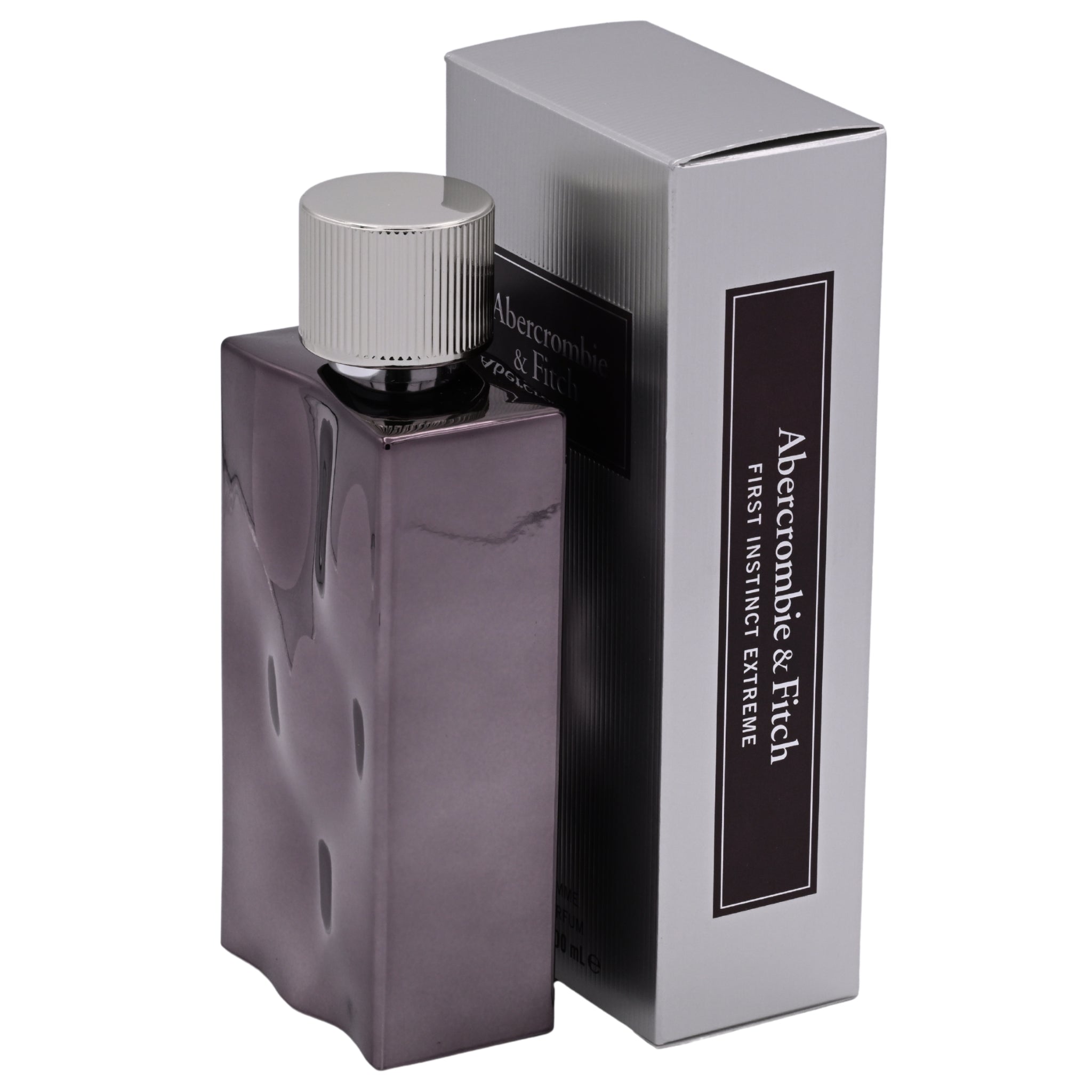 Perfume bottle and packaging of Abercrombie & Fitch First Instinct Extreme on a white background