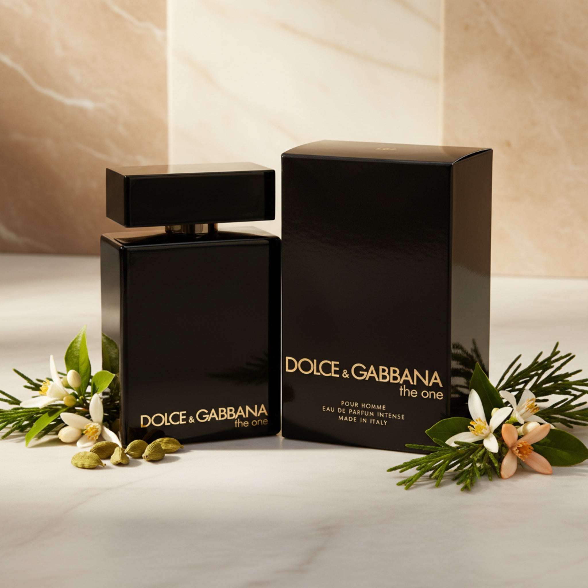 Dolce & Gabbana perfume bottle and packaging on a white background