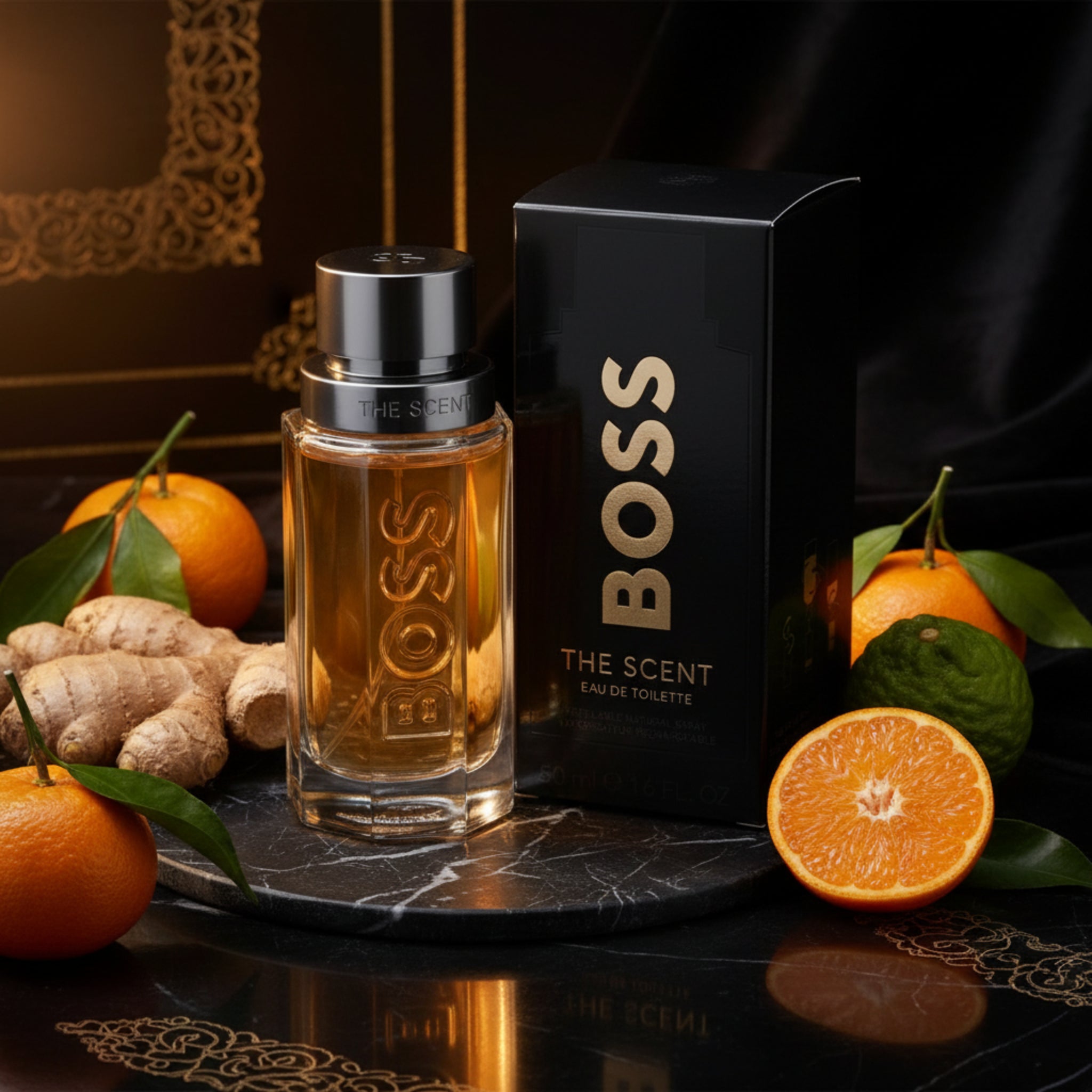 BOSS The Scent Eau de Toilette bottle and packaging on a white background