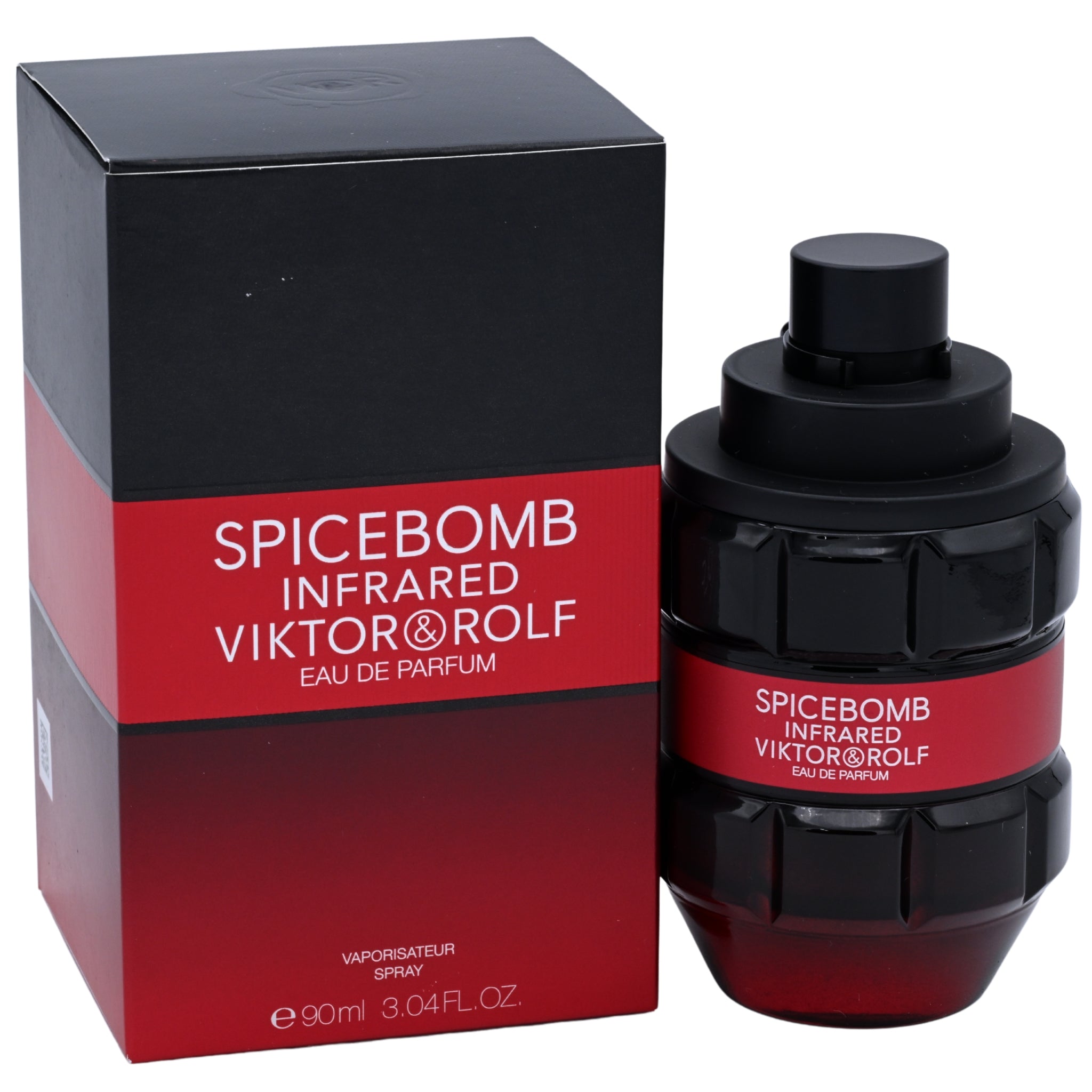 Spicebomb Infrared Viktor & Rolf eau de parfum with packaging on a white background