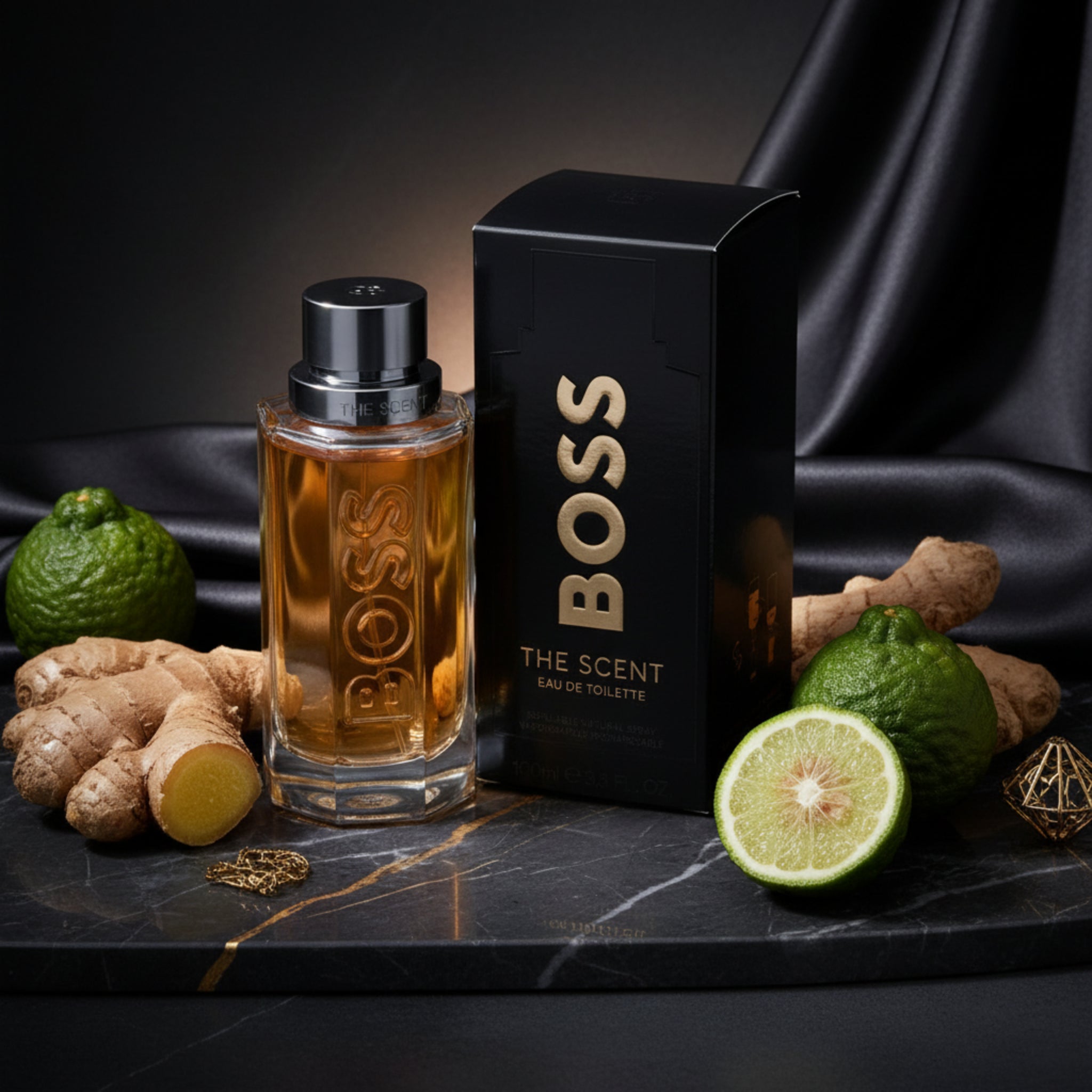 BOSS The Scent Eau de Toilette bottle and packaging on a white background