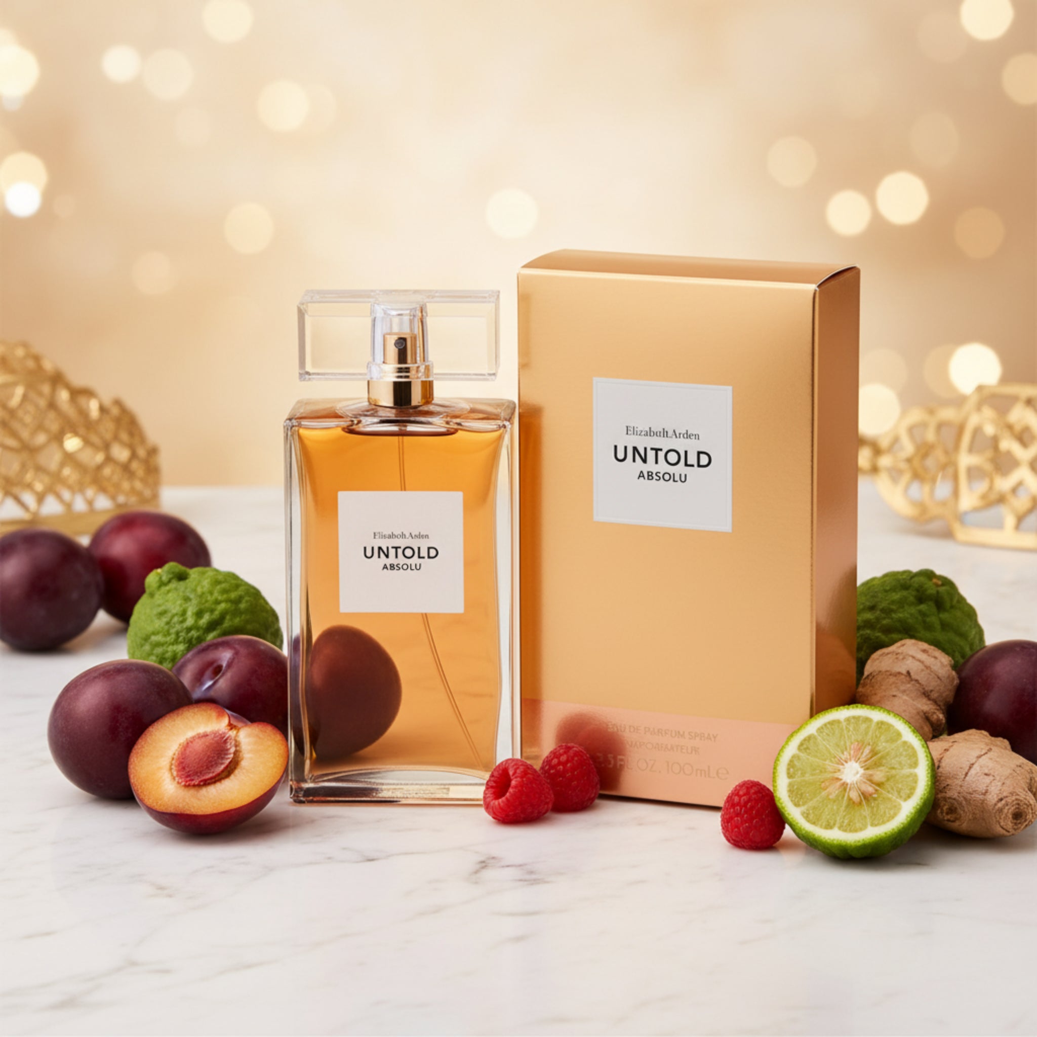 Elizabeth Arden Untold Absolu perfume bottle and packaging on a white background