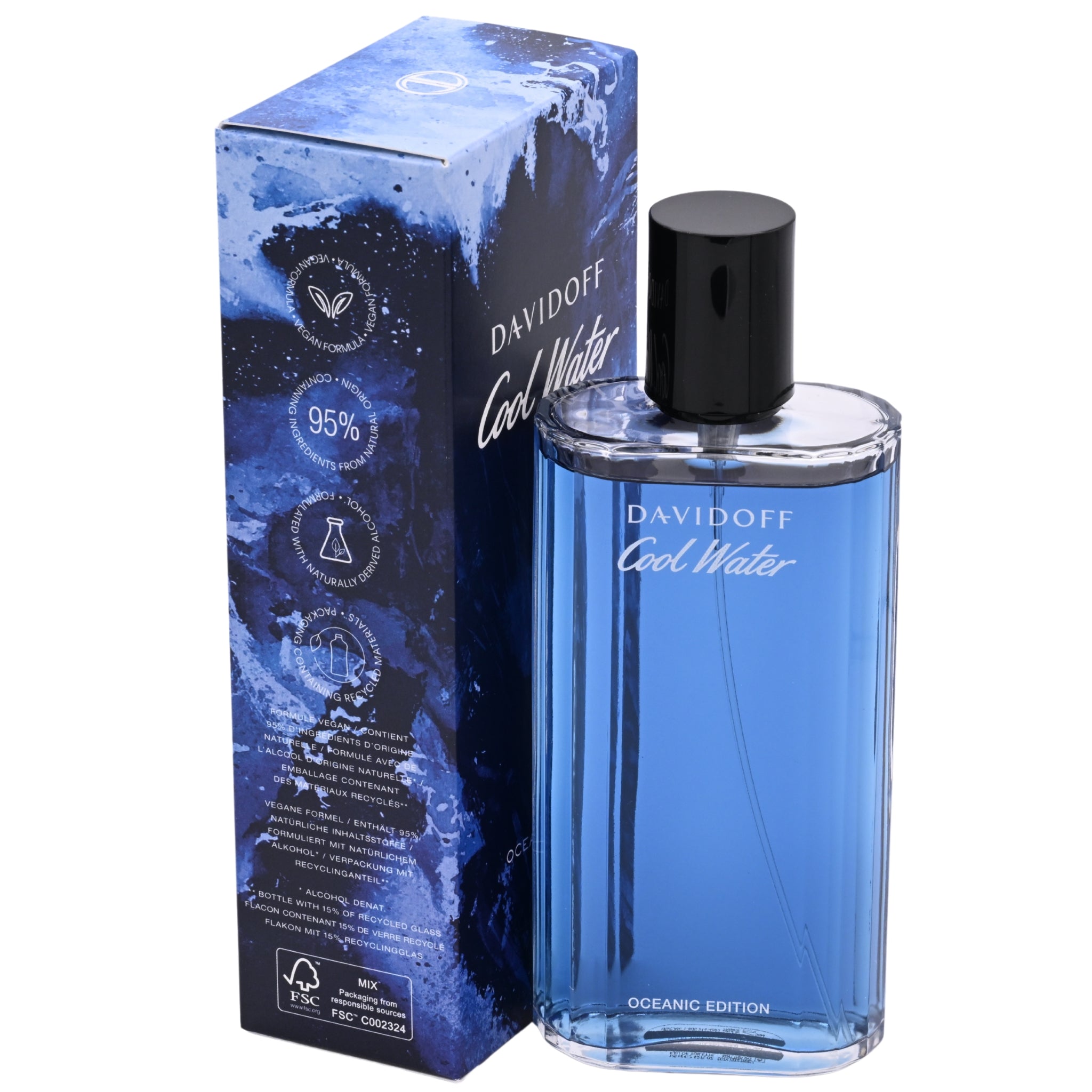 Davidoff Cool Water perfume bottle and packaging on a white background