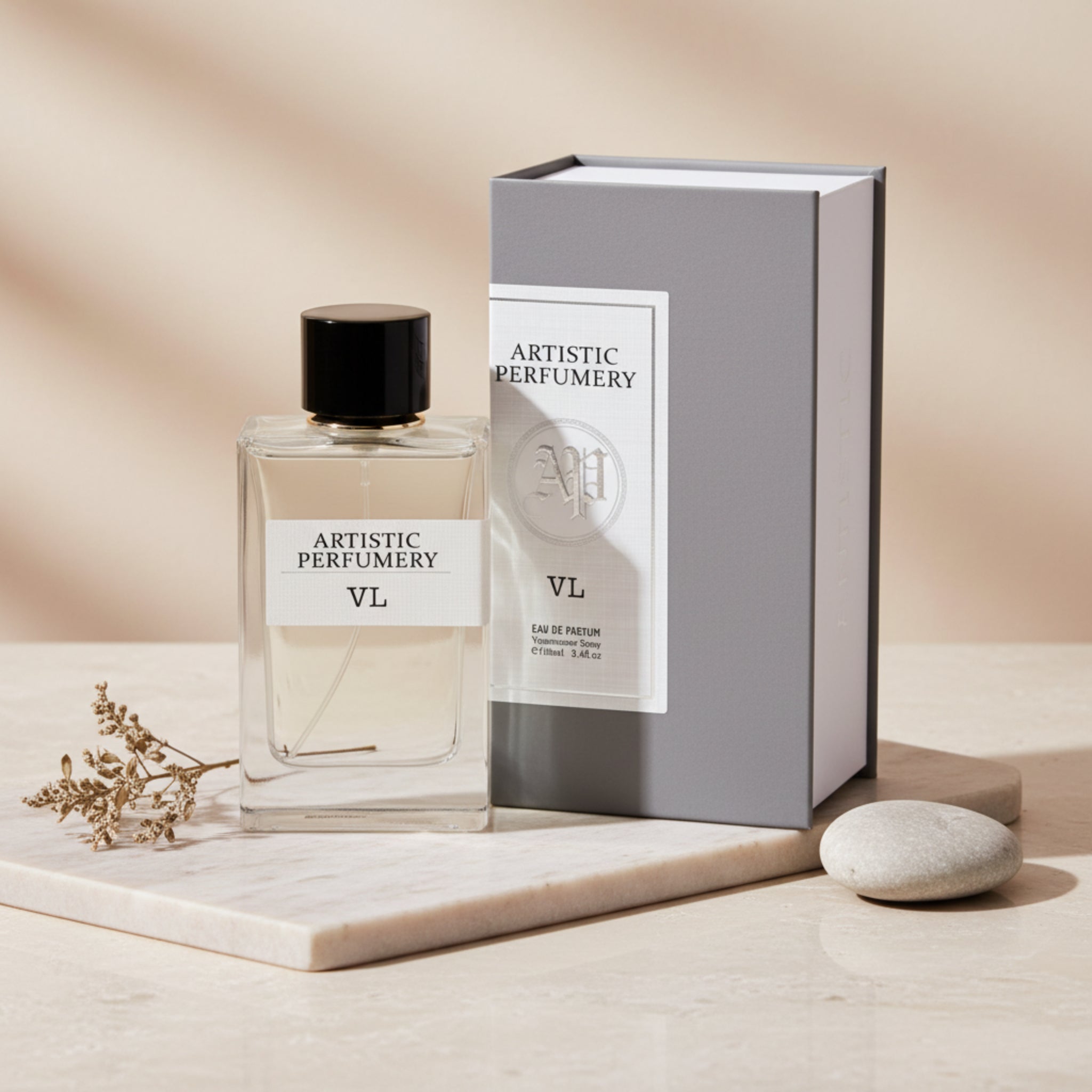 Artistic Perfumery VL perfume bottle and packaging on a white background
