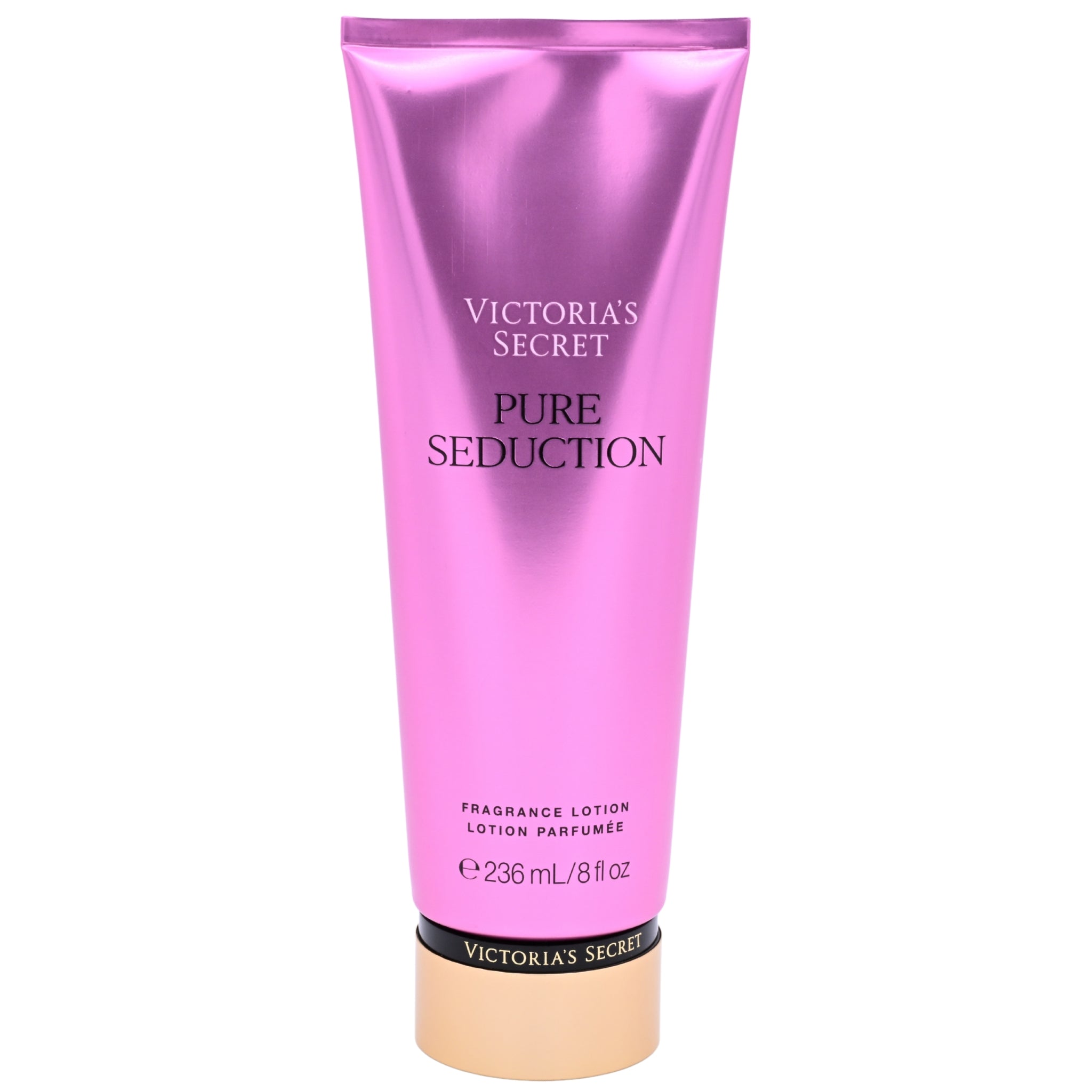 Victoria's Secret Pure Seduction fragrance lotion tube on a white background