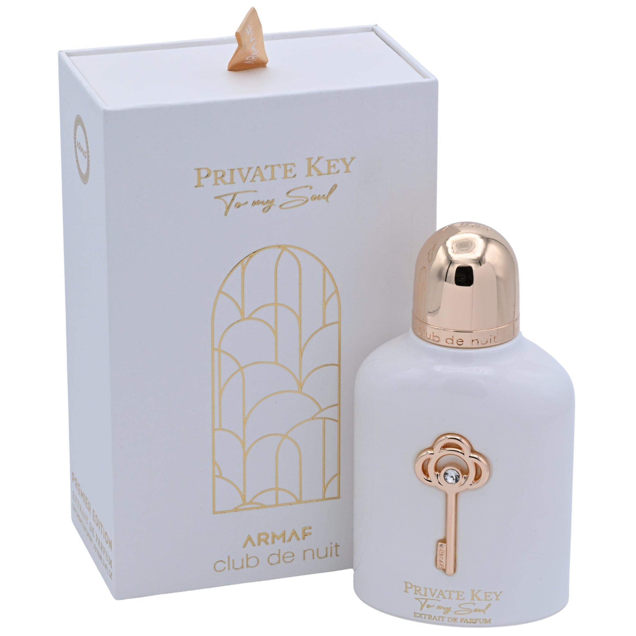 Perfume bottle and packaging of 'Private Key' by Armaf on a white background