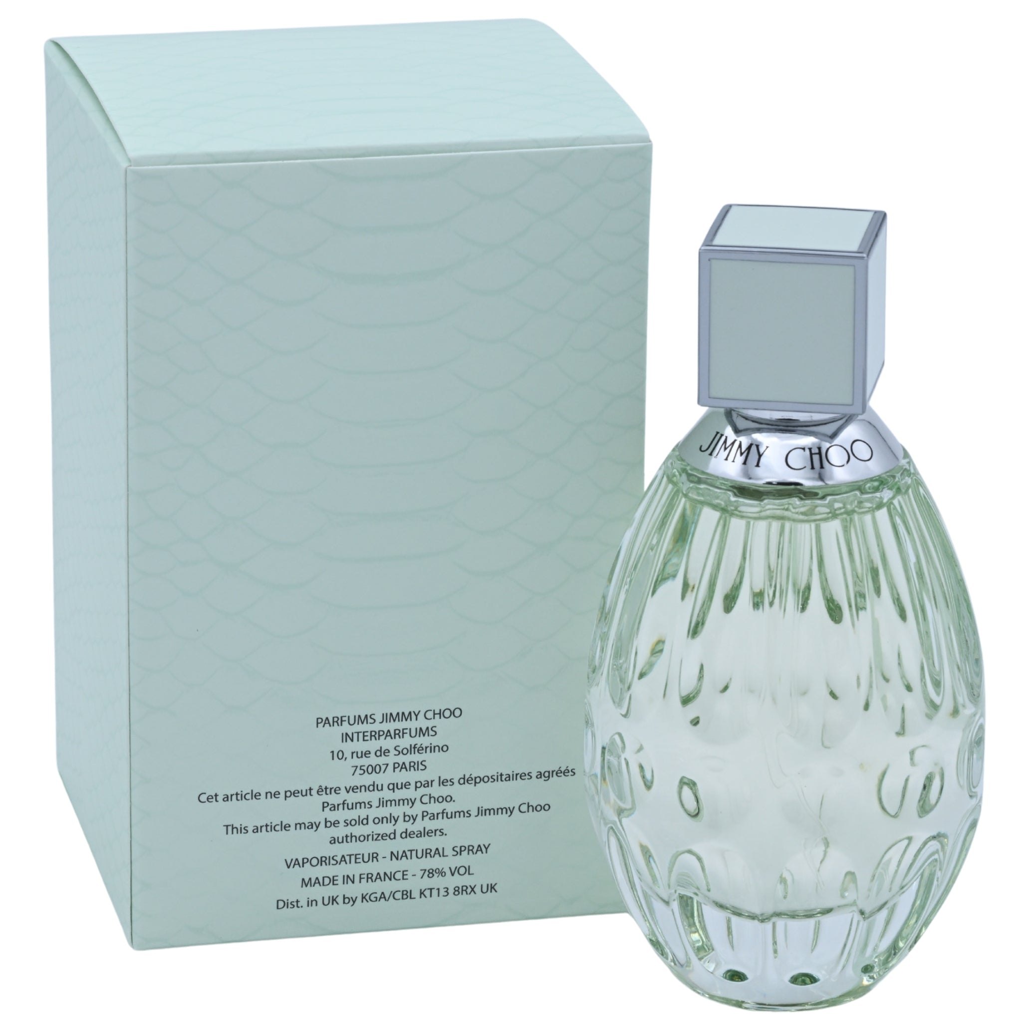 Jimmy Choo perfume bottle and packaging on a white background