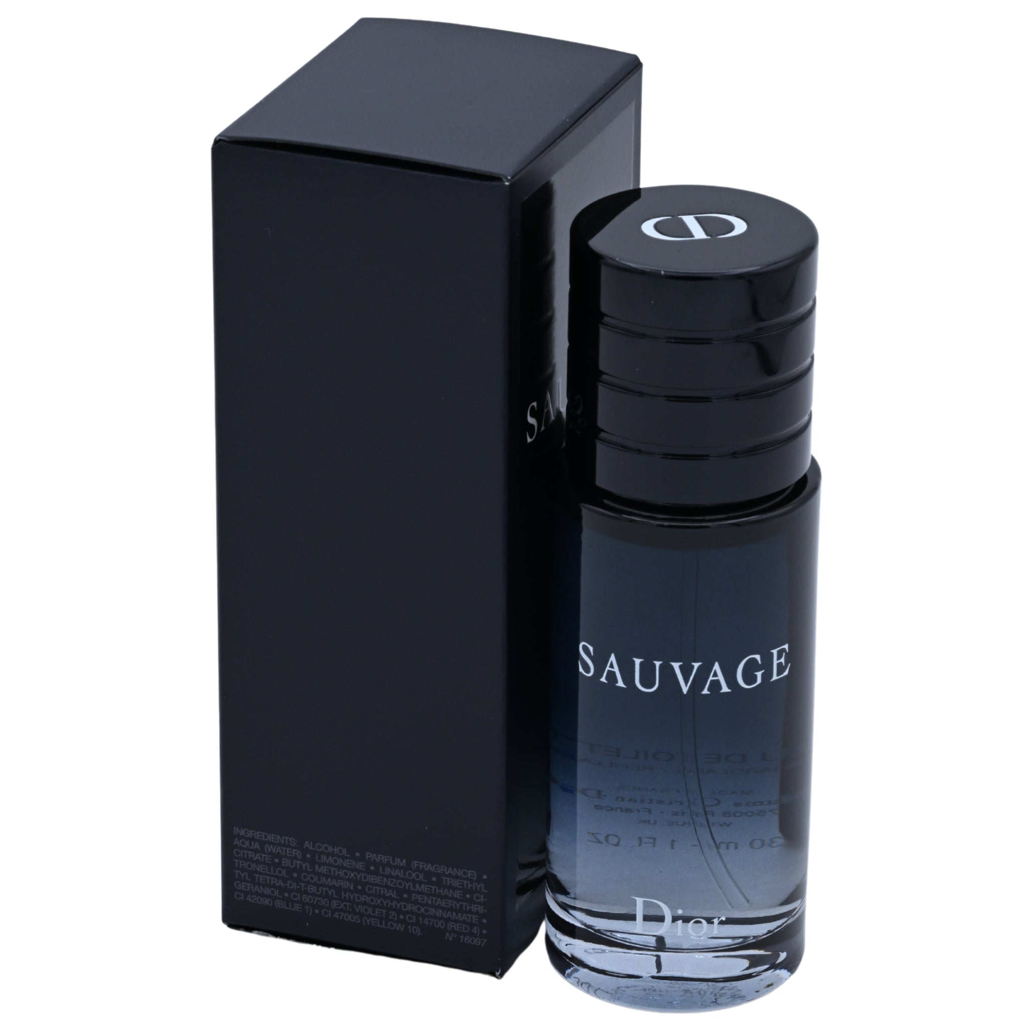Dior Sauvage perfume bottle and packaging on a white background