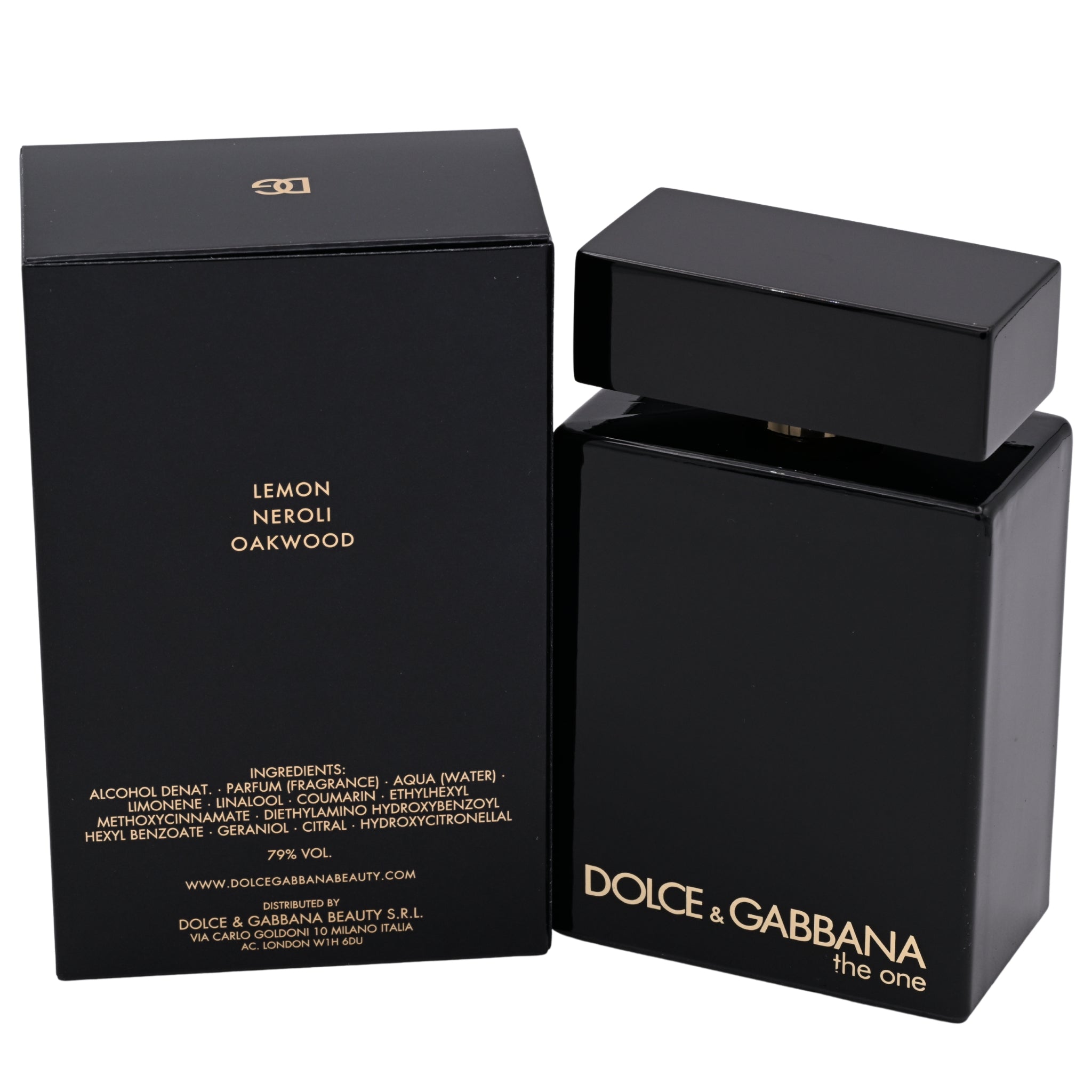 Dolce & Gabbana perfume bottle and packaging on a white background
