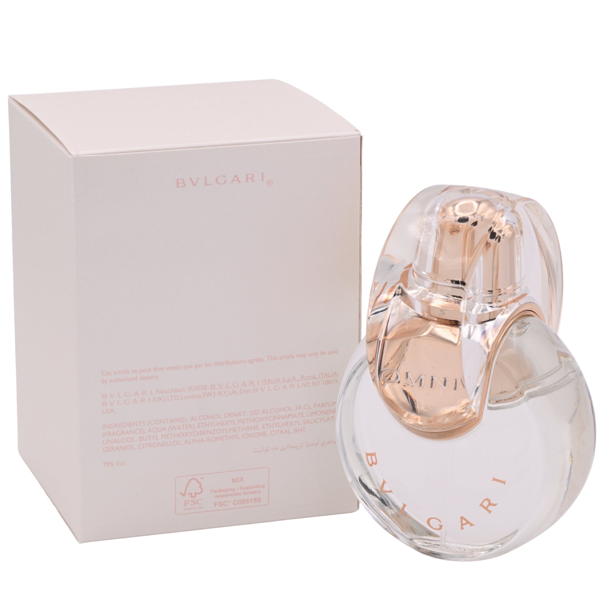 Bvlgari perfume bottle and packaging on a white background