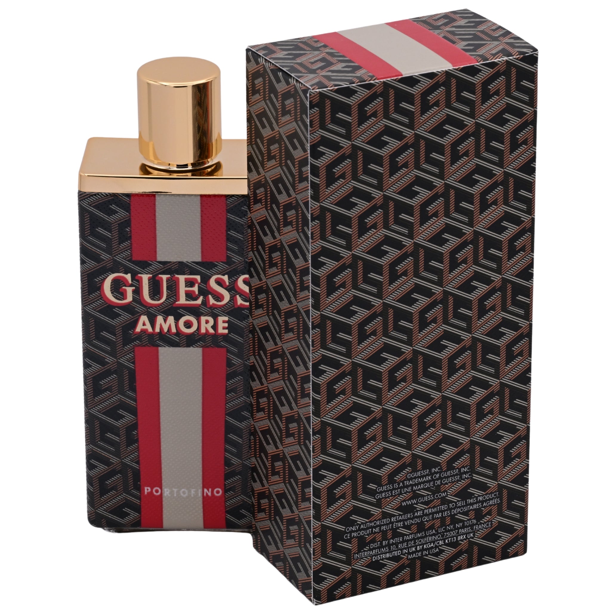 Guess Amore perfume bottle and packaging on a white background
