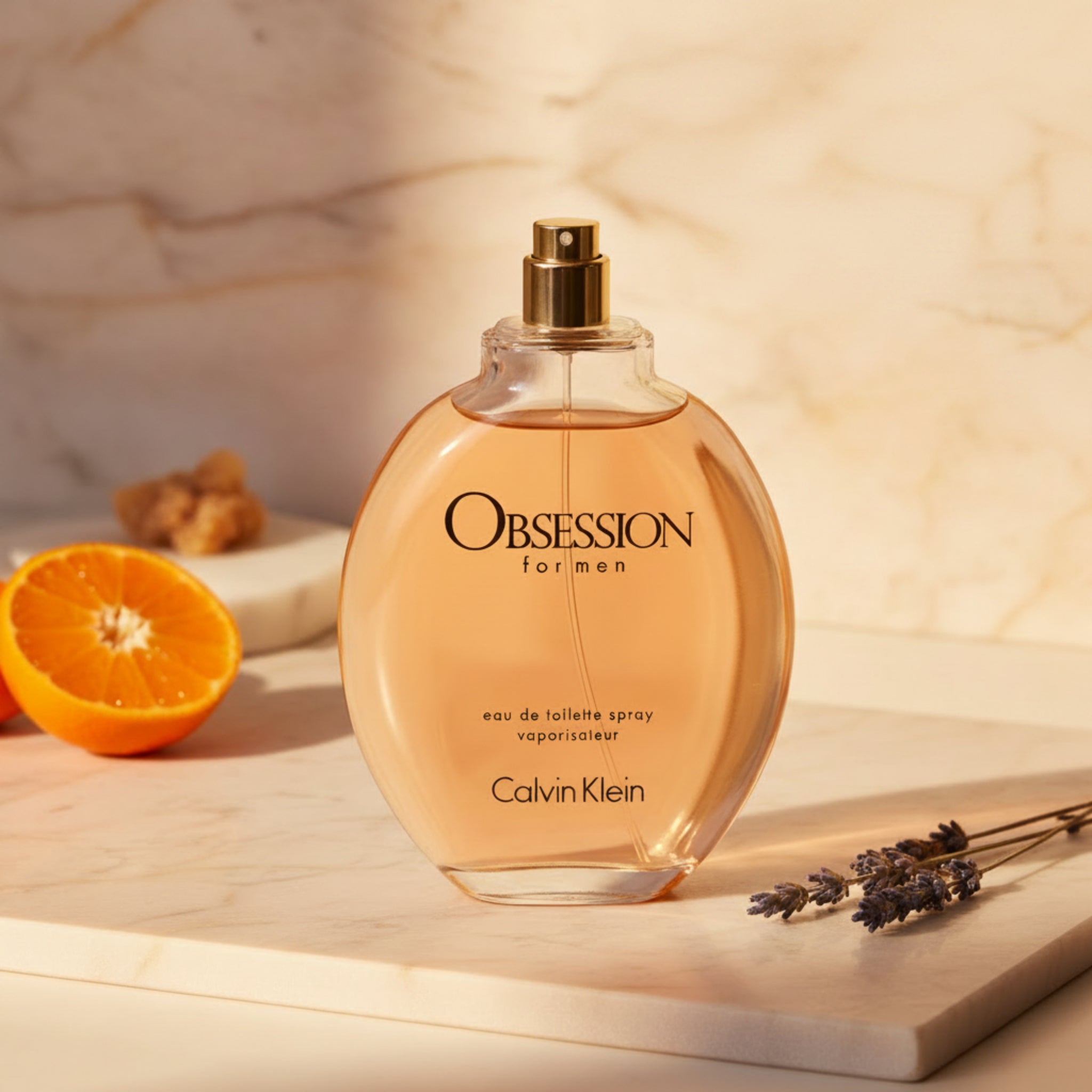 Calvin Klein Obsession for men perfume bottle on a white background