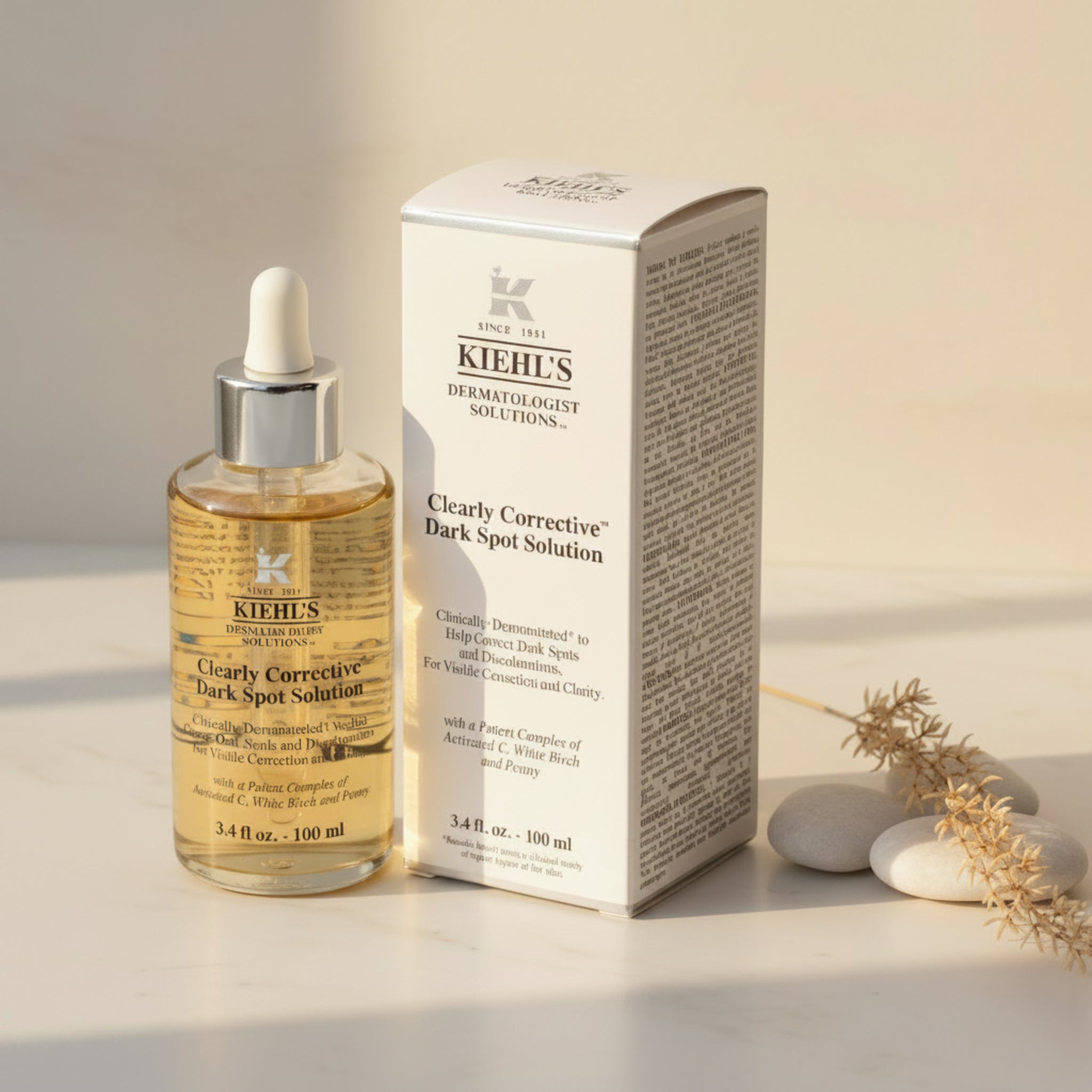 Kiehl's Clearly Corrective Dark Spot Corrector Face Serum, Unisex, 3.4 oz (New Retail Box)