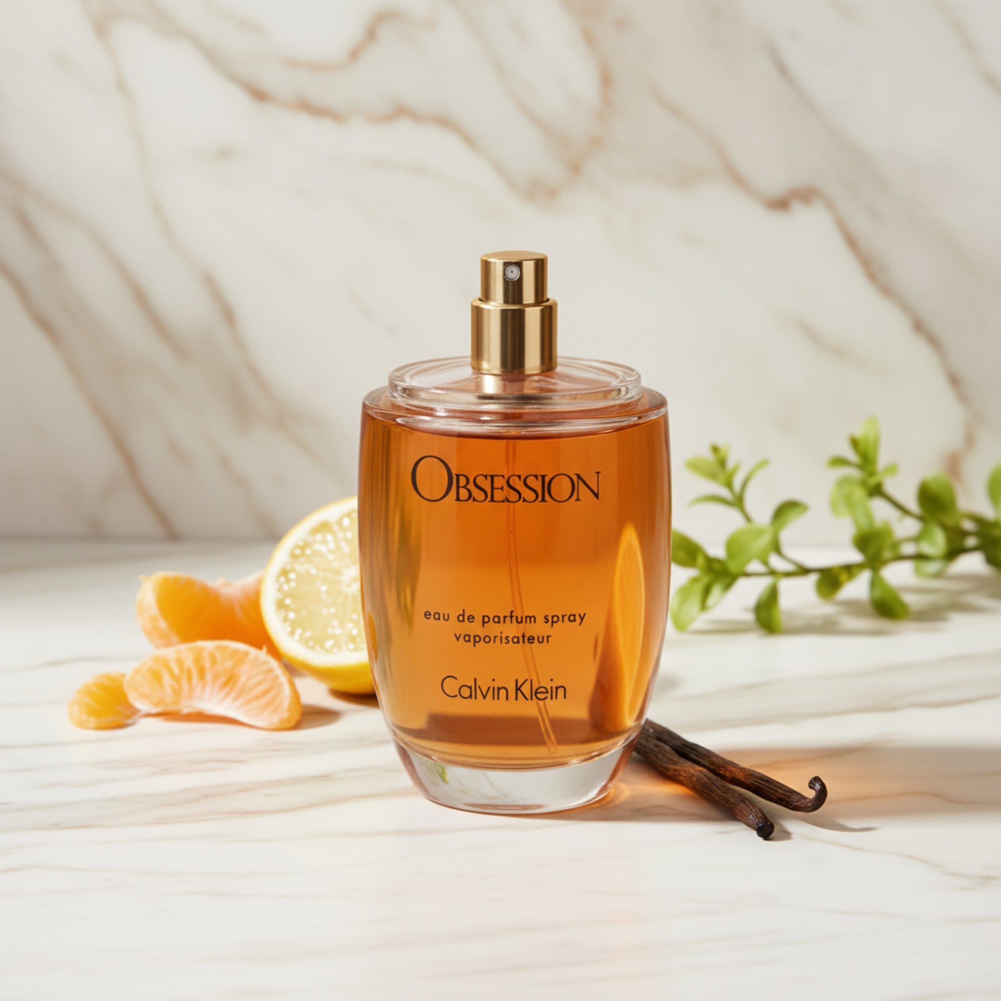Calvin Klein Obsession perfume bottle on a white background