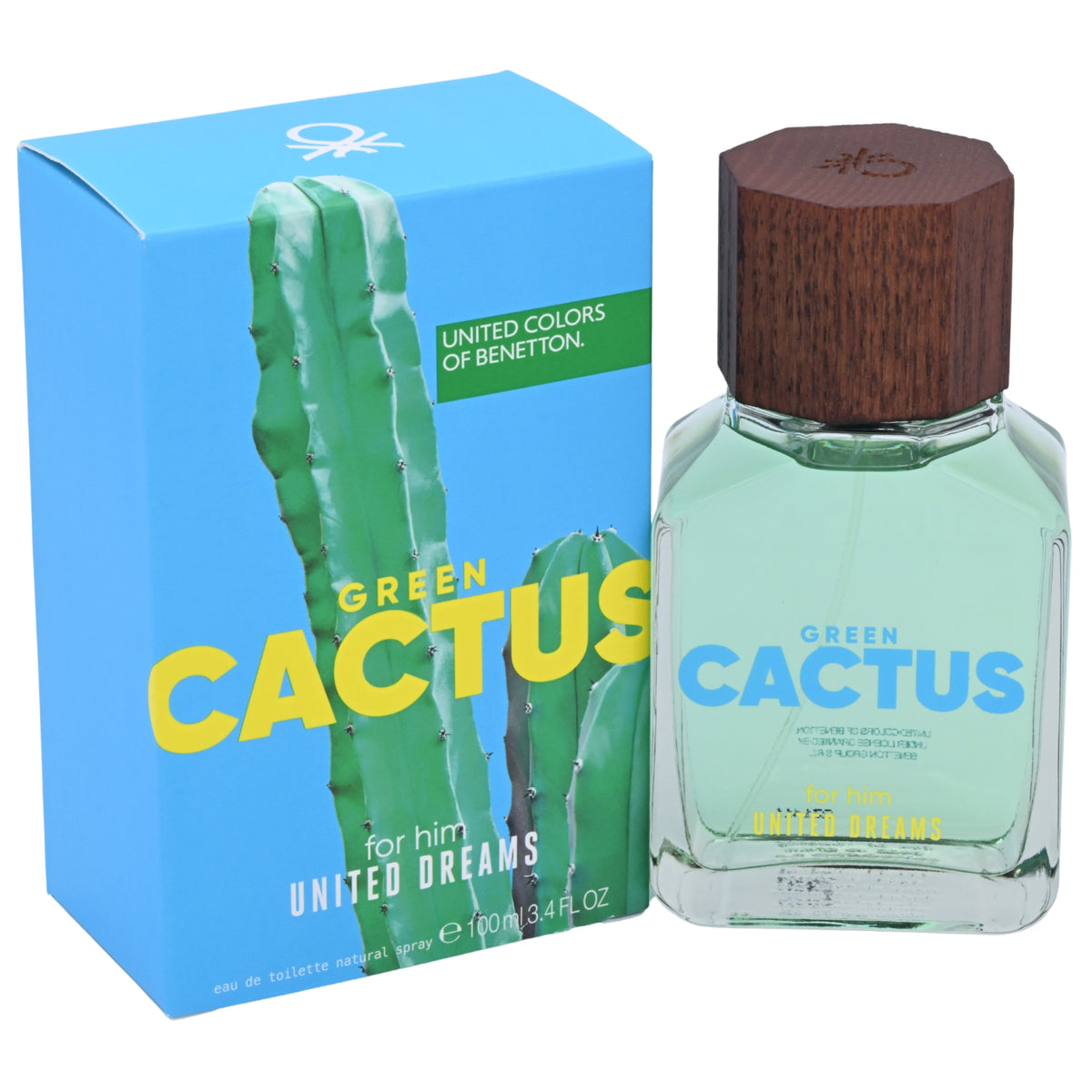 Benetton United Dreams Green Cactus EDT Spray Men 3.4 oz 100ml NIB