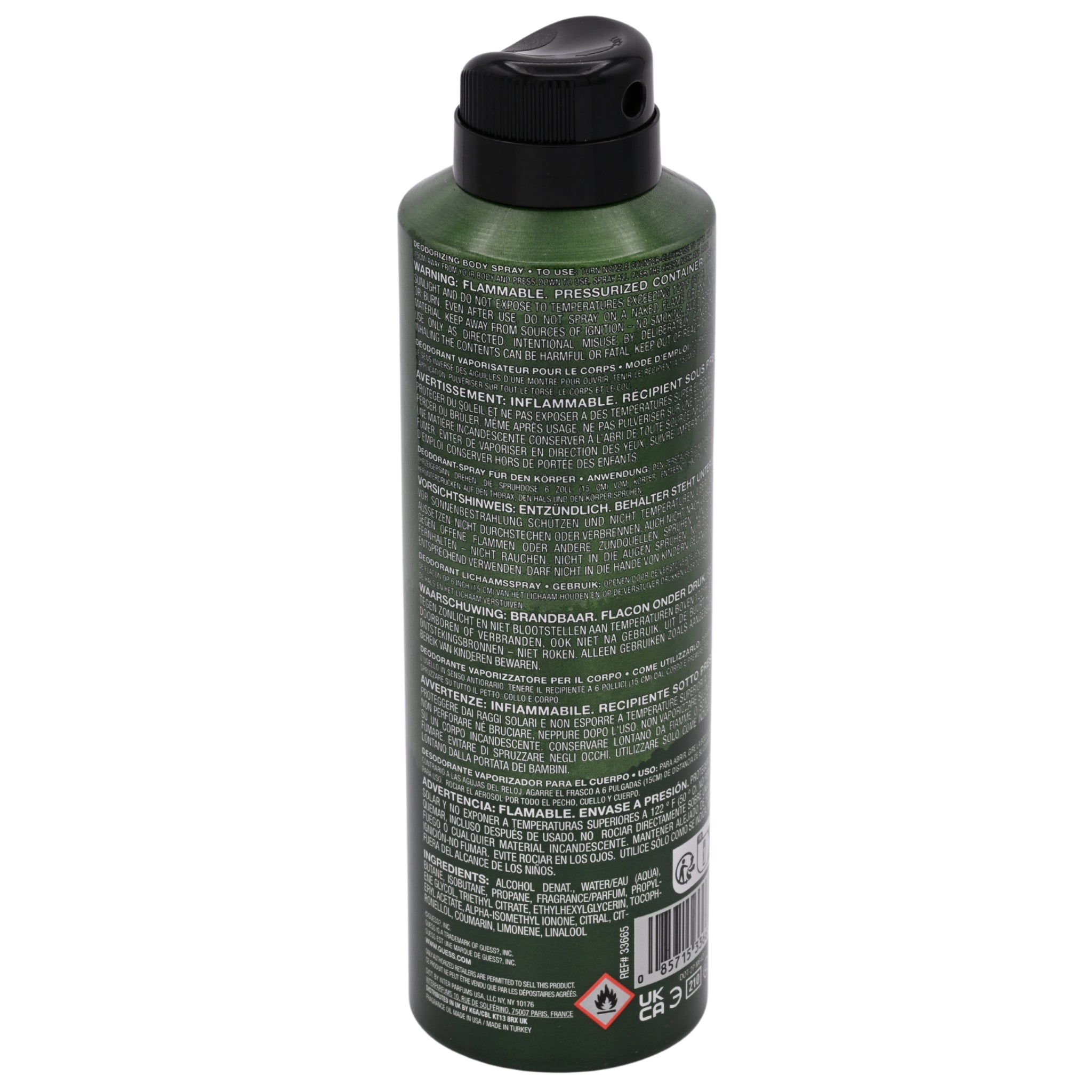 Guess Elements Forest Green Deodorizing Body Spray for Men, 6.0 oz