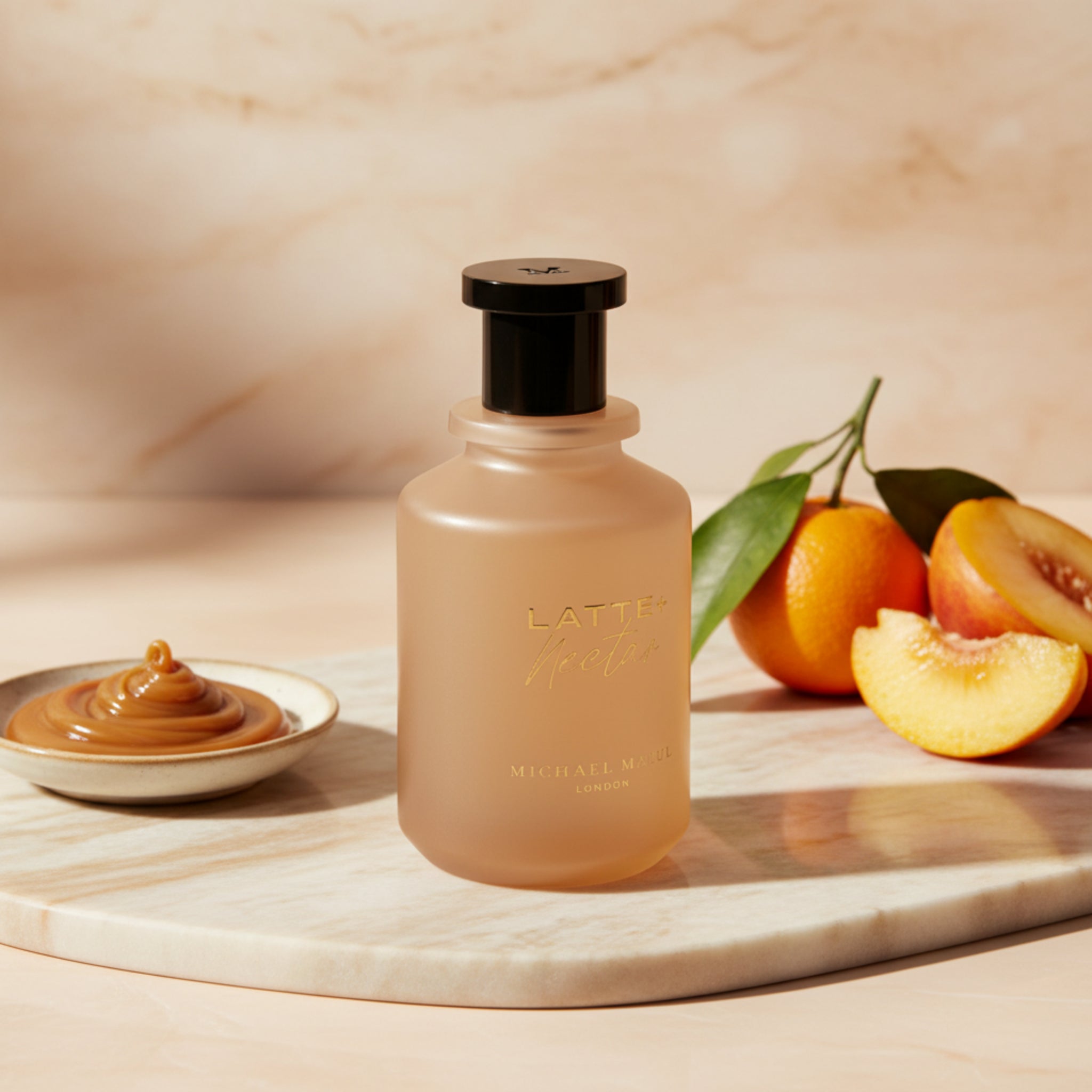 Bottle of Latte Nectar by Michael Maller on a white background
