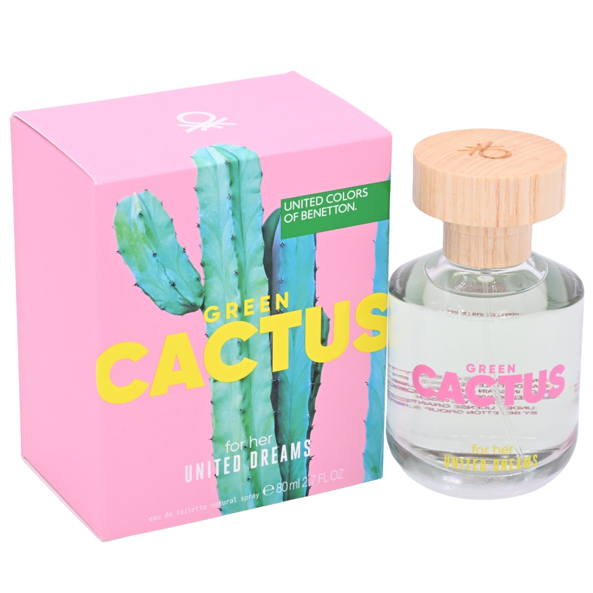 Benetton United Dreams Green Cactus EDT Spray Women, 2.7 oz 80ml