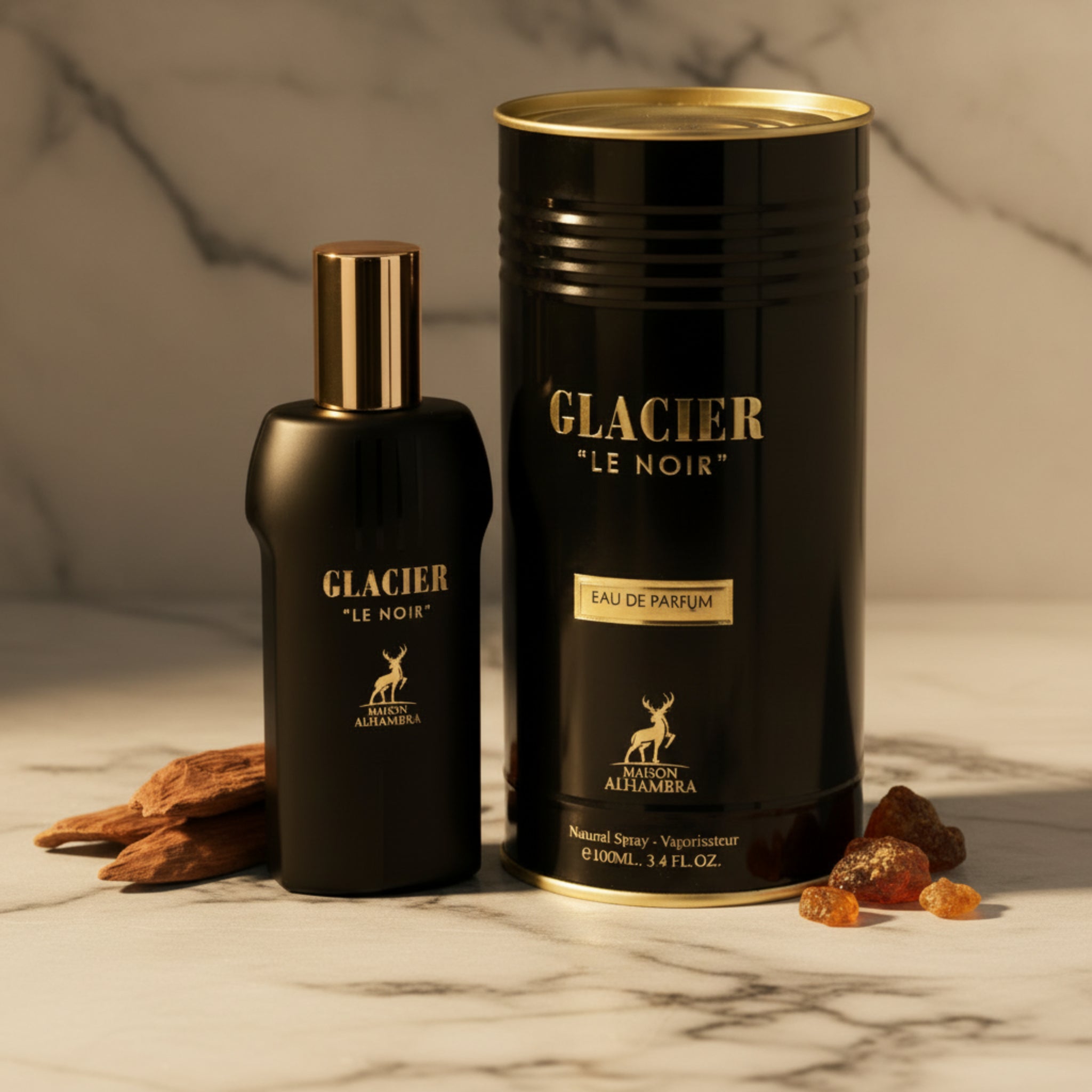 Maison Alhambra Glacier Le Noir EDP Spray Men 3.4 oz 100ml New Box