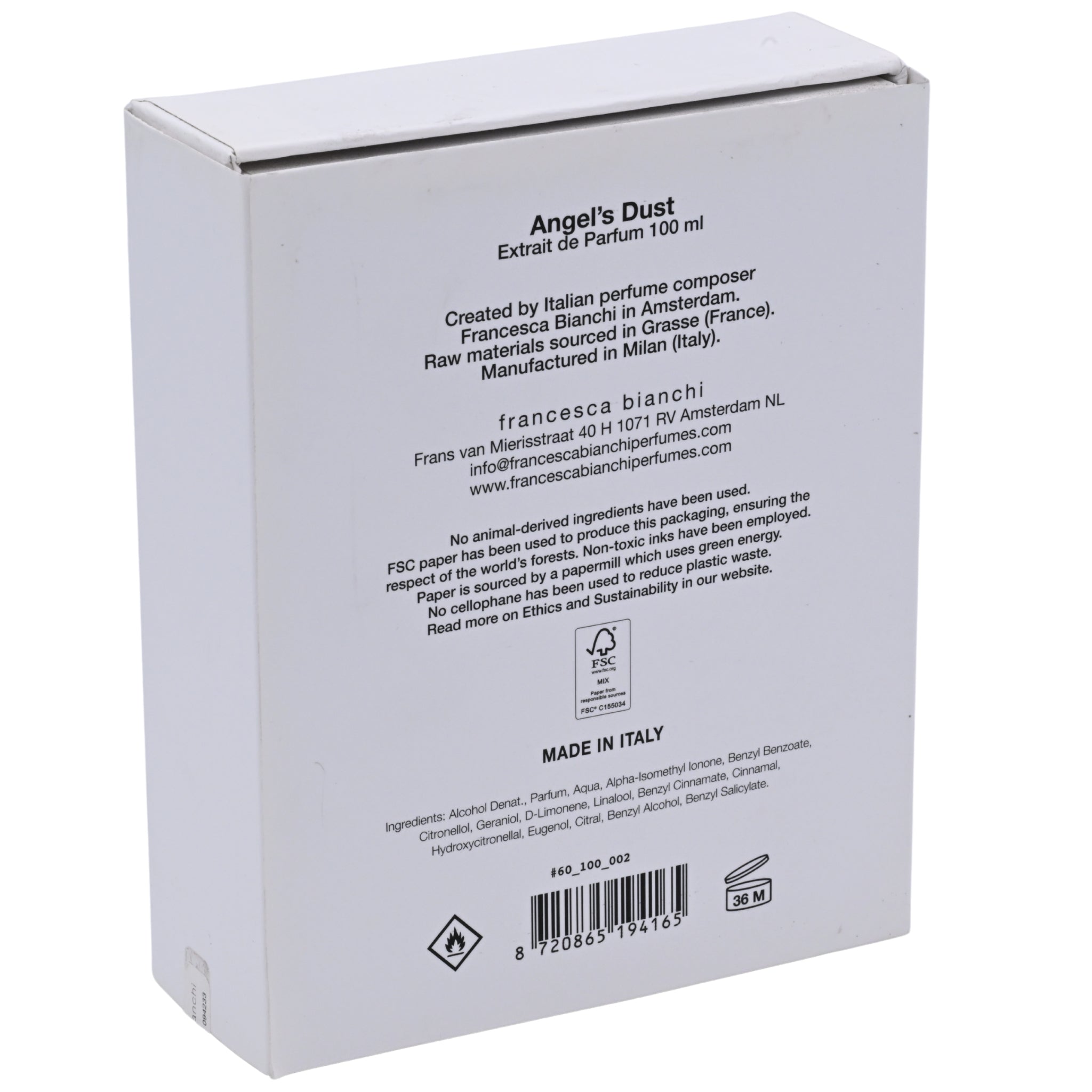 Francesca Bianchi Angel's Dust Extrait de Parfum Spray for Women 3.4 oz (100 ml) New Retail Box