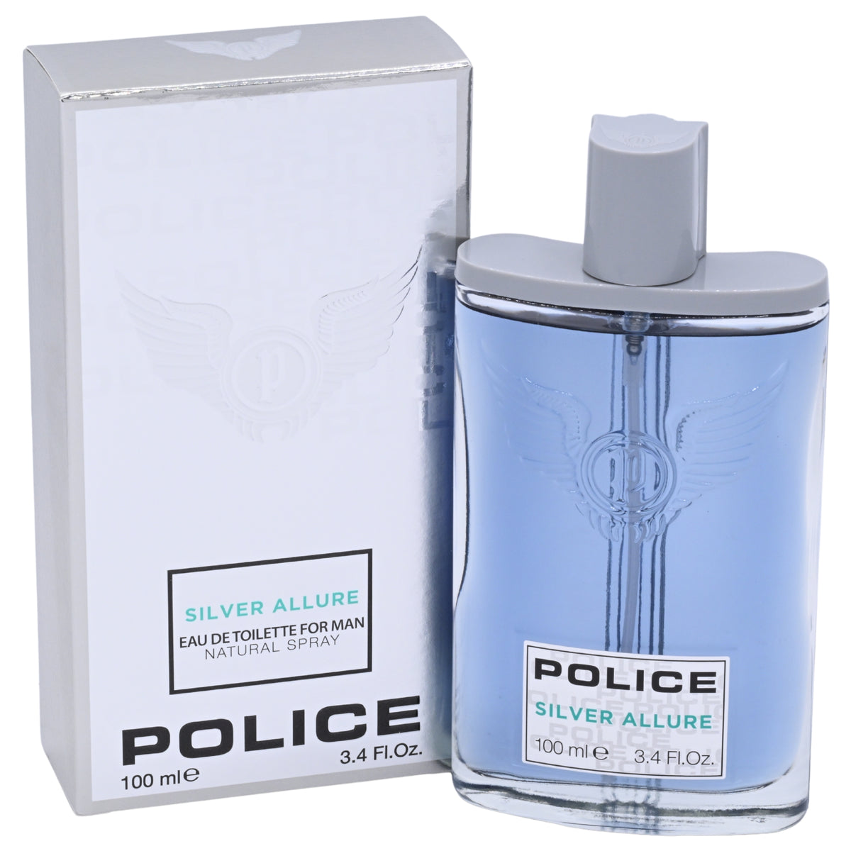 Police Contemporary Silver Allure EDT Spray Men 3.4 oz 100ml New Box