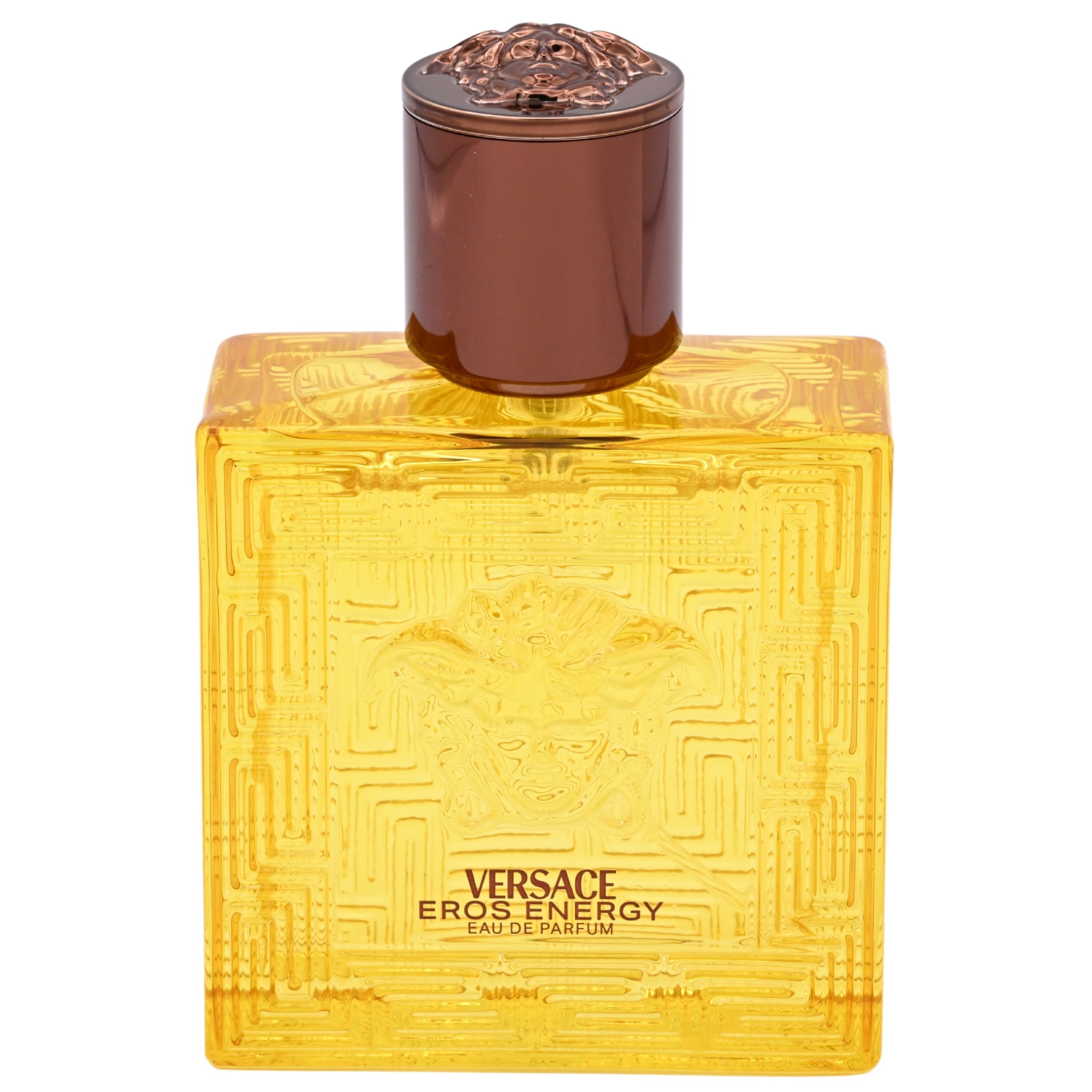 Versace Eros Energy perfume bottle on a white background