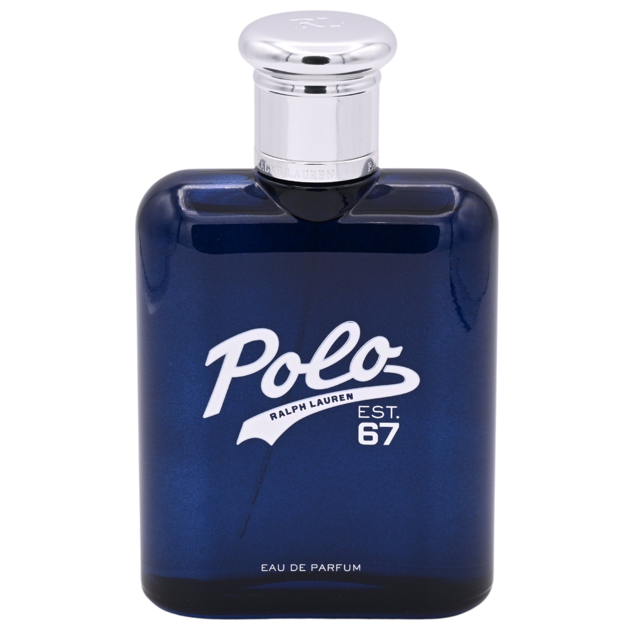 Blue Polo Ralph Lauren Eau de Parfum bottle on a white background