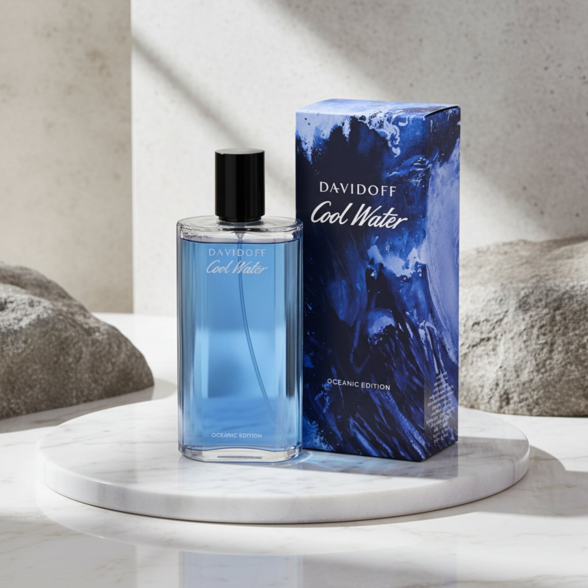 Davidoff Cool Water perfume bottle and packaging on a white background