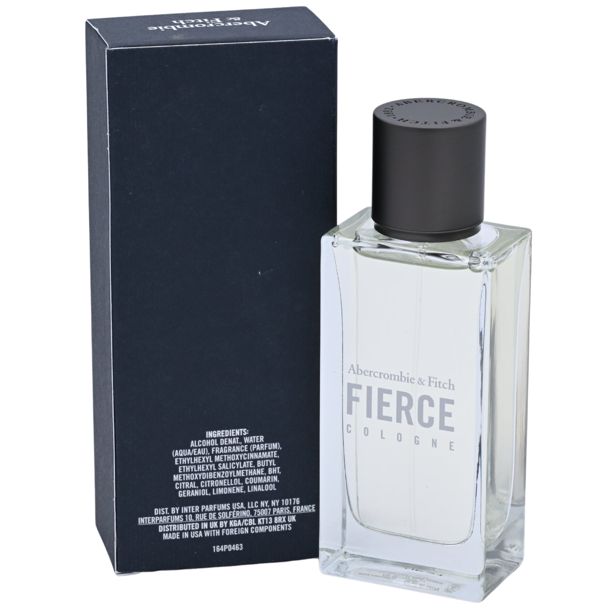 Abercrombie & Fitch Fierce cologne bottle and packaging on a white background