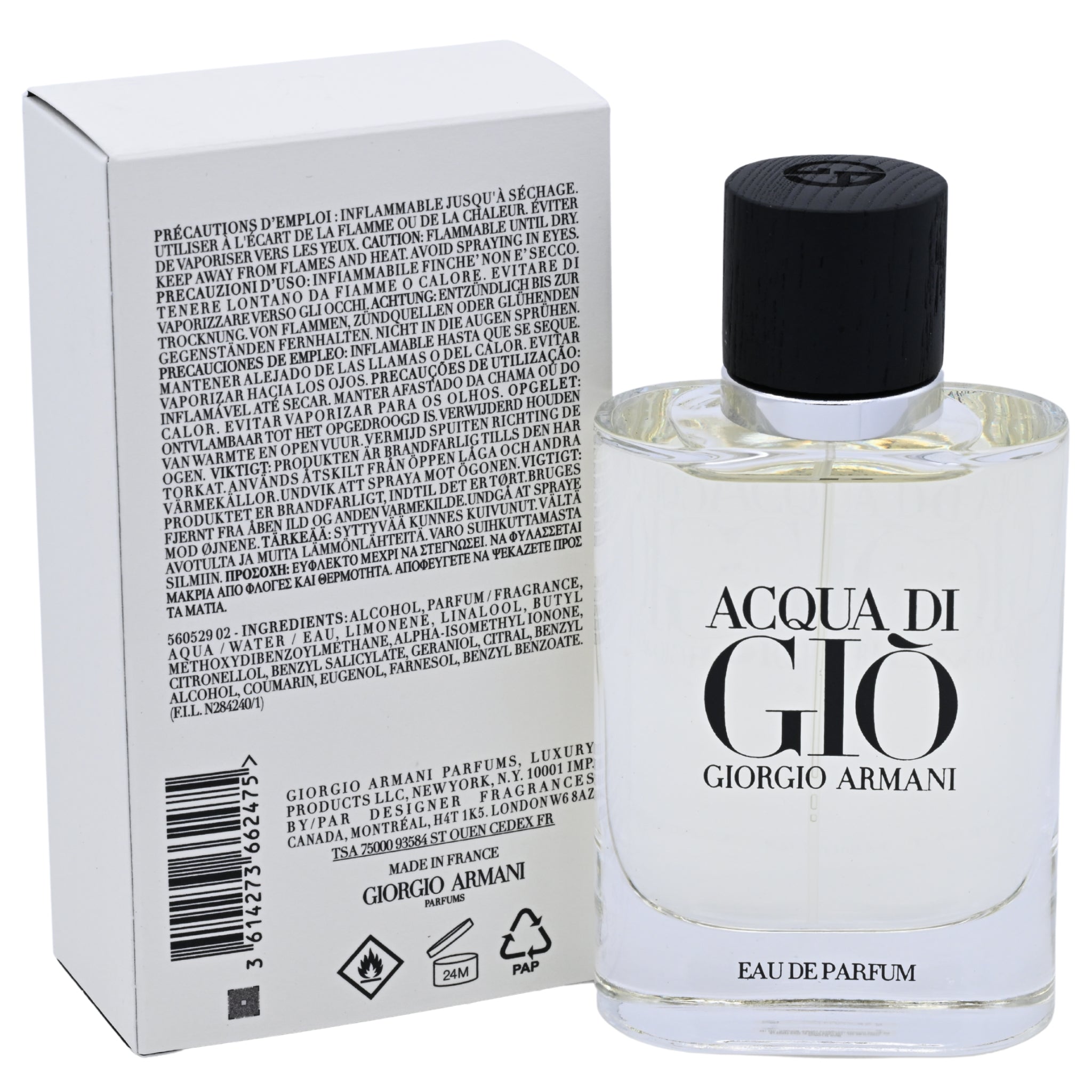 Giorgio Armani Acqua di Giò Eau de Parfum bottle and packaging on a white background