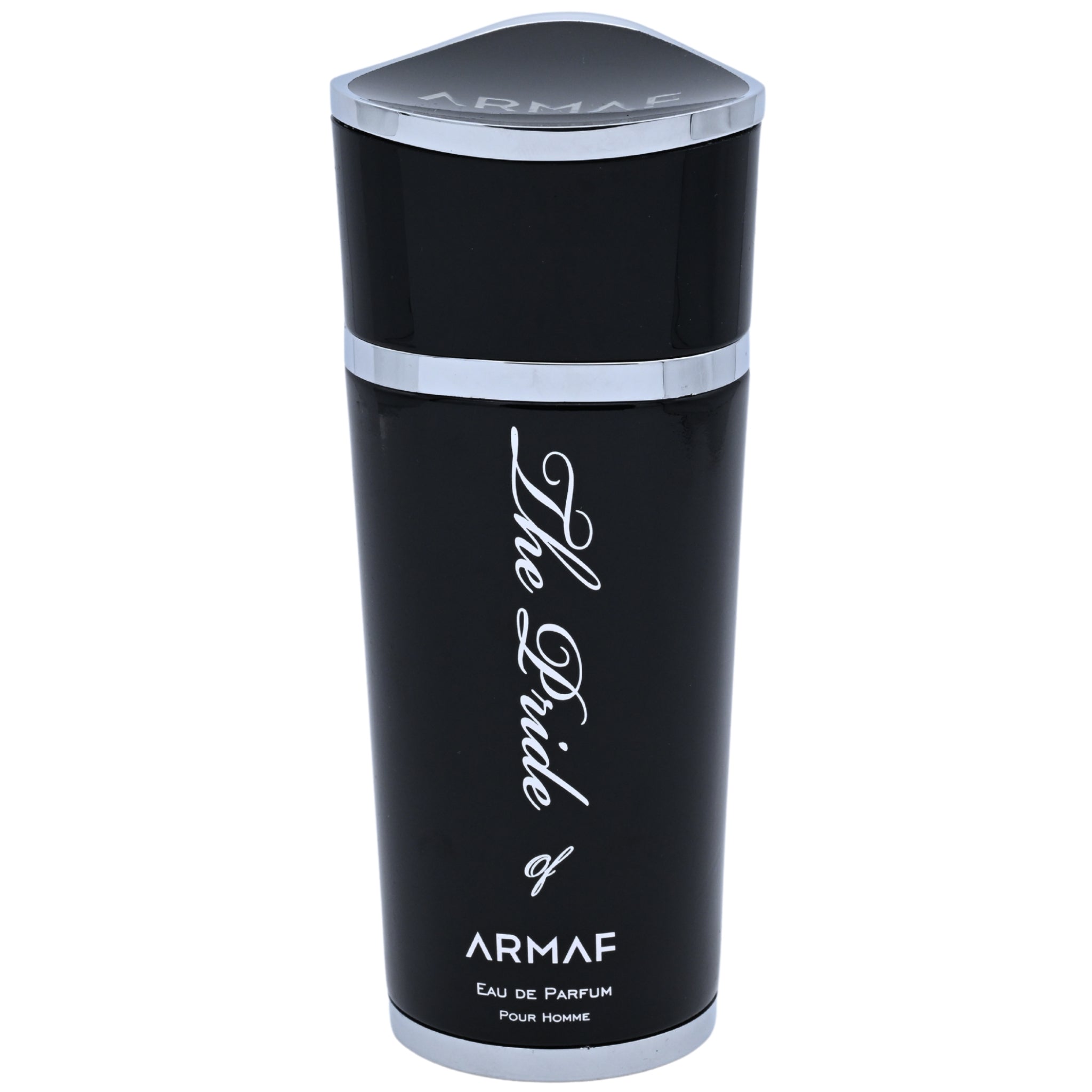 Black Armaf perfume bottle on a white background