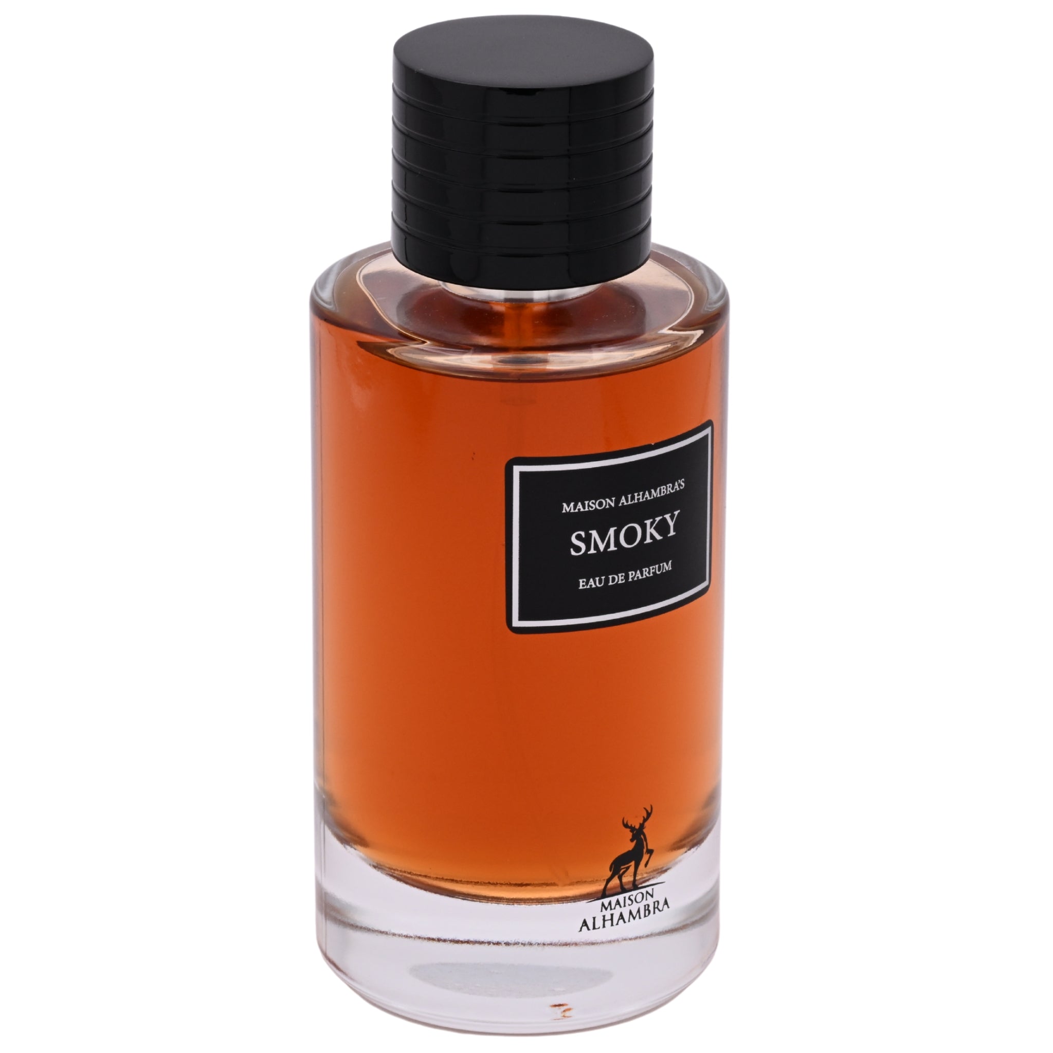 Perfume bottle labeled 'Smoky' by Maison Arlambous on a white background