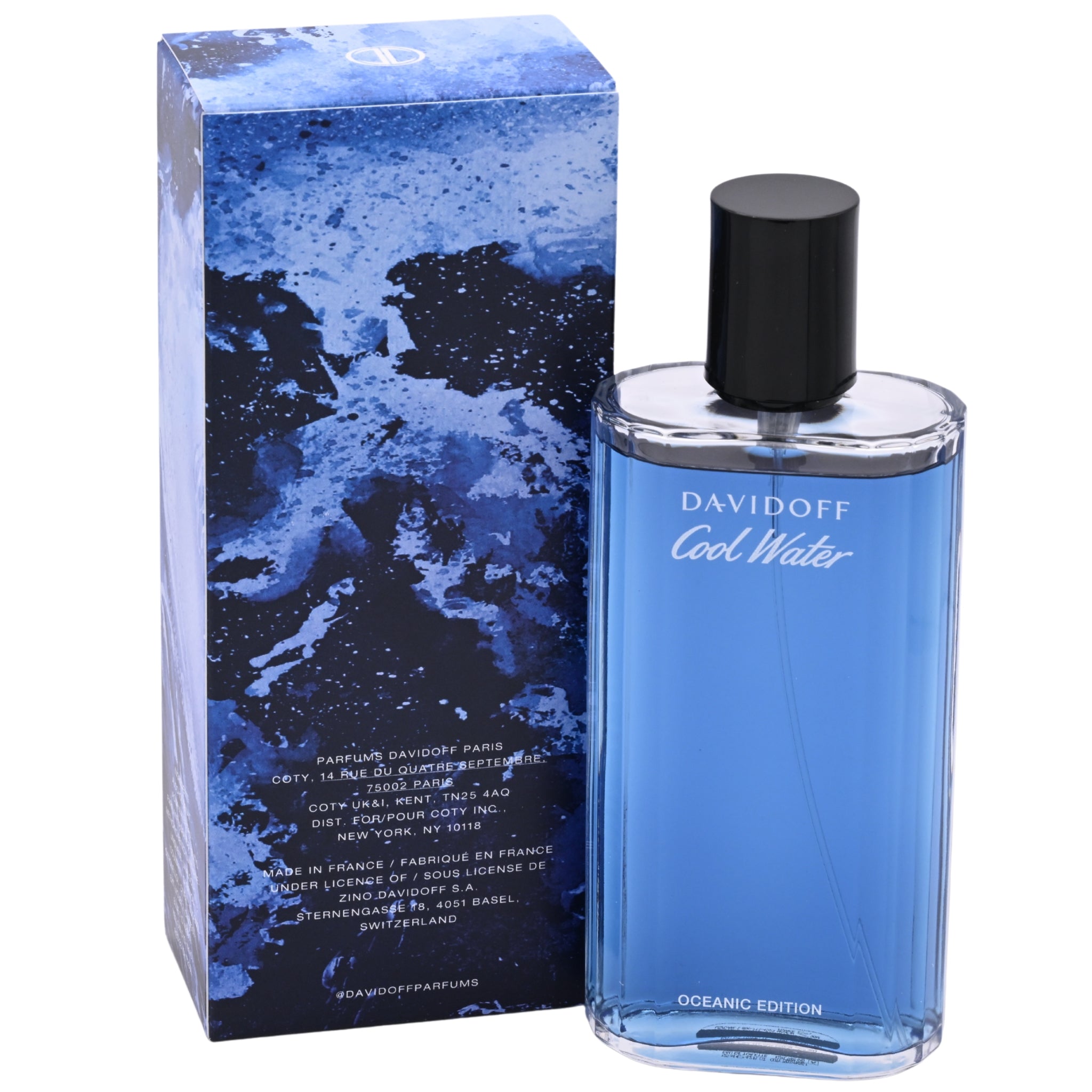 Davidoff Cool Water perfume bottle and packaging on a white background