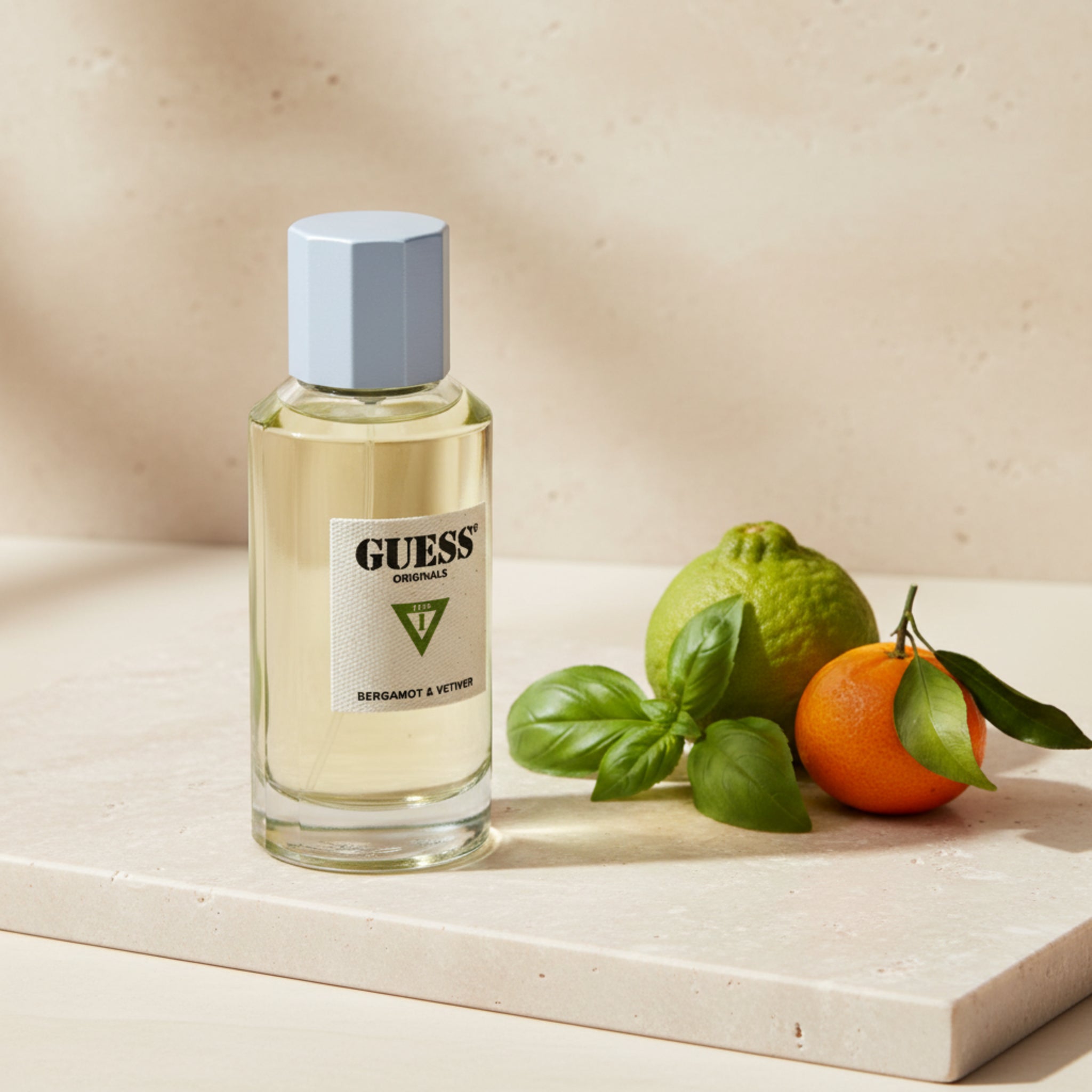Guess perfume bottle on a white background