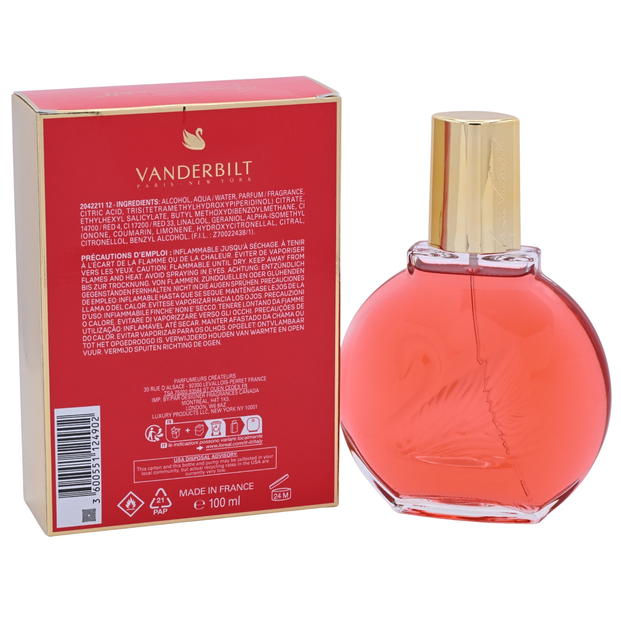 Gloria Vanderbilt In Red EDP Spray Women 3.38 oz 100ml New Box
