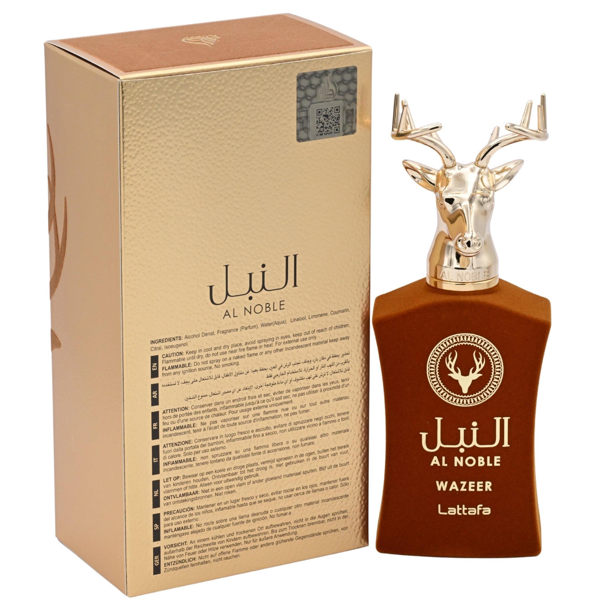 Al Noble Wazeer by Lattafa perfume for unisex EDP 3.3 / 3.4 oz New in Box