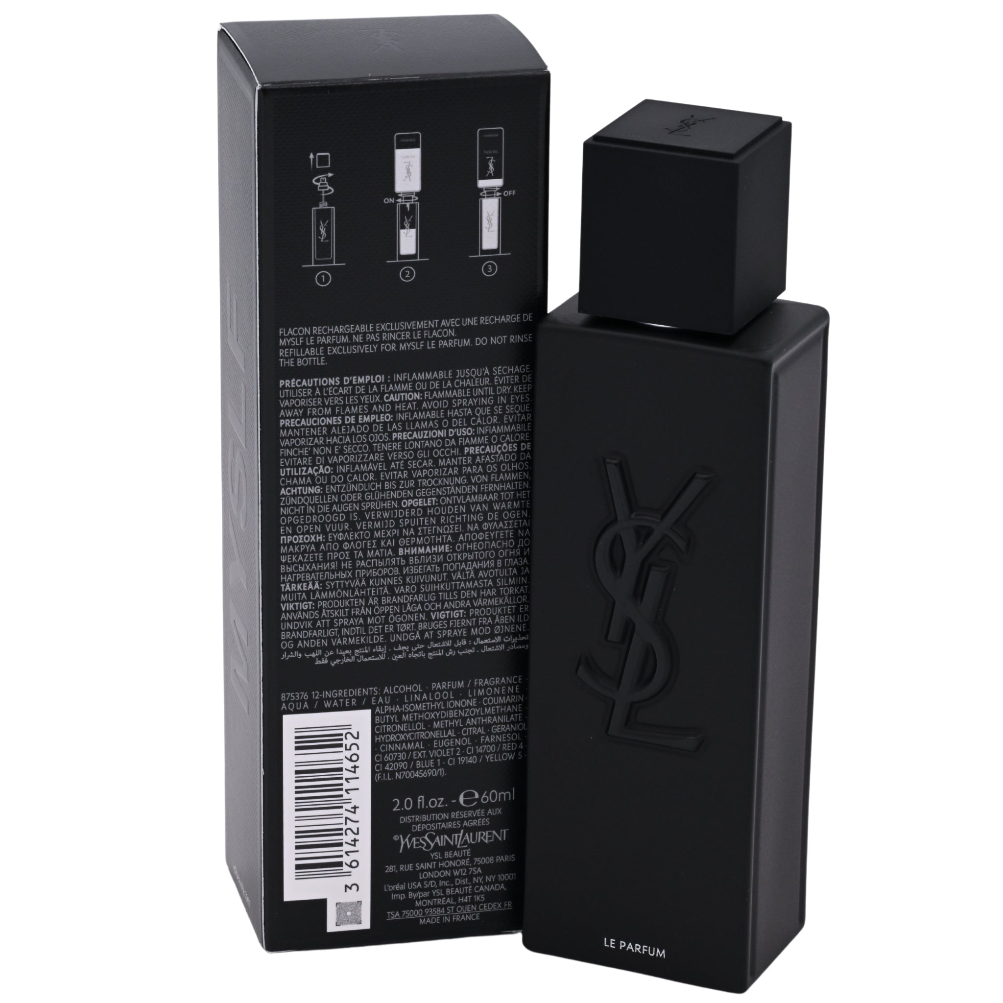 Yves Saint Laurent MYSLF Le Parfum Parfum Spray for Men 2.0 oz / 60 ml New Retail Box