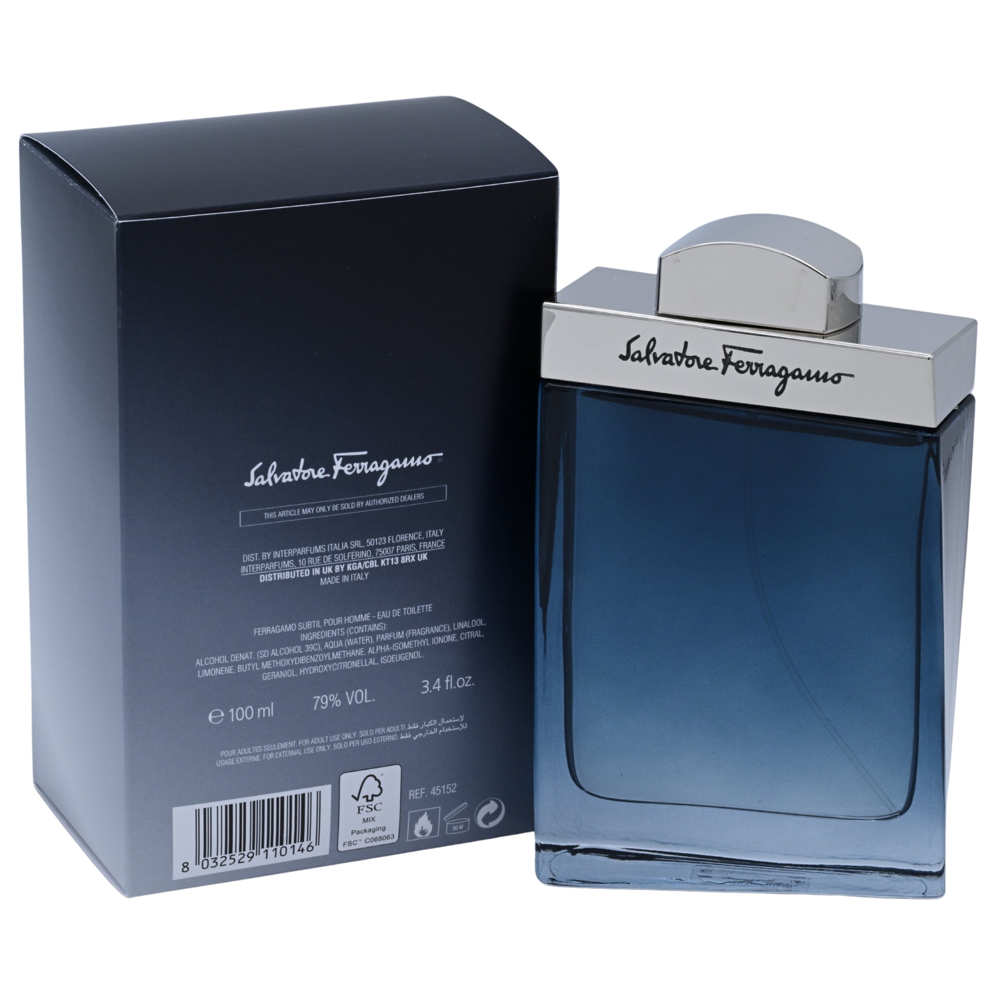 SALVATORE Ferragamo SUBTIL Pour Homme Cologne 3.3 / 3.4 oz New in Box