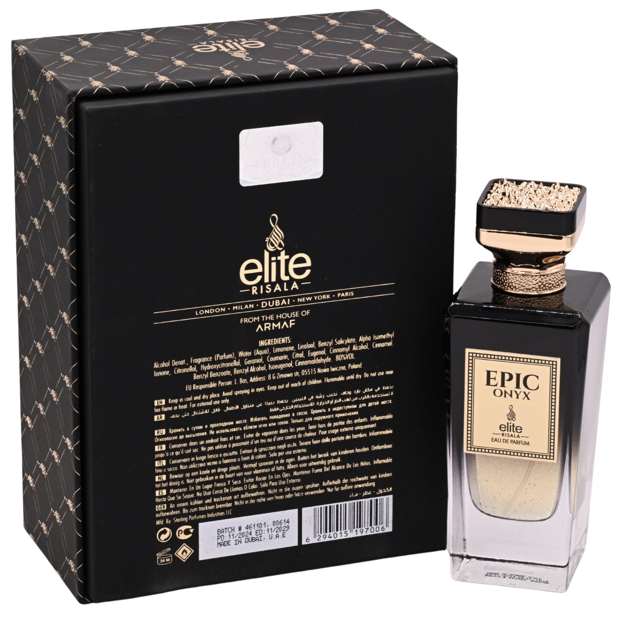 Risala Elite Epic Onyx EDP Spray Unisex 3.4 oz 100ml New Box
