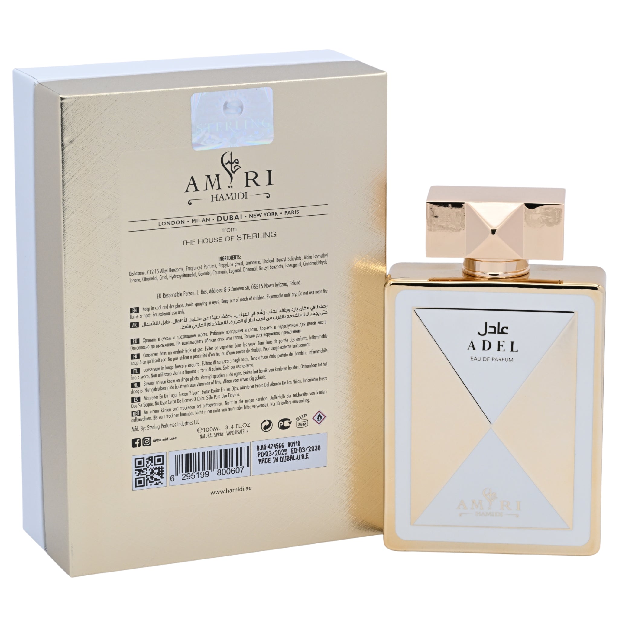 Hamidi Adel EDP Spray Unisex 3.4 oz 100ml New Box