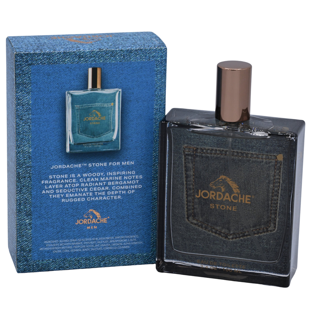 Jordache Stone Eau de Toilette (EDT) Spray for Men 3.4 oz New in Retail Box