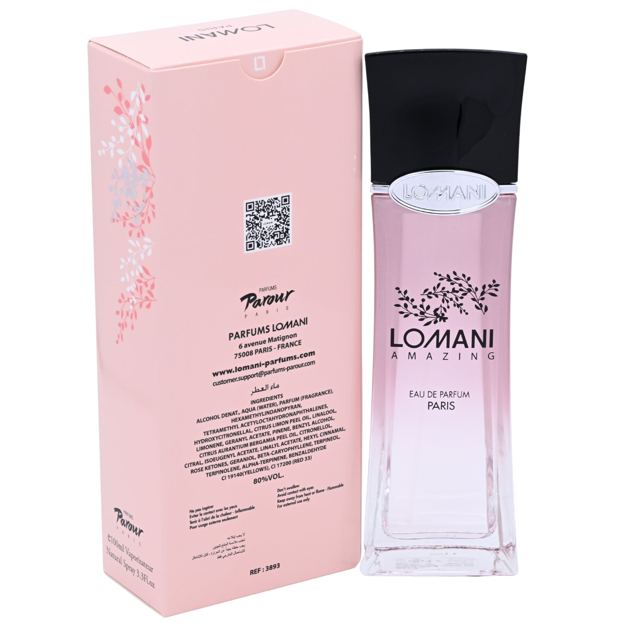 Lomani Amazing EDP Spray Women 3.3 oz 100ml New Box
